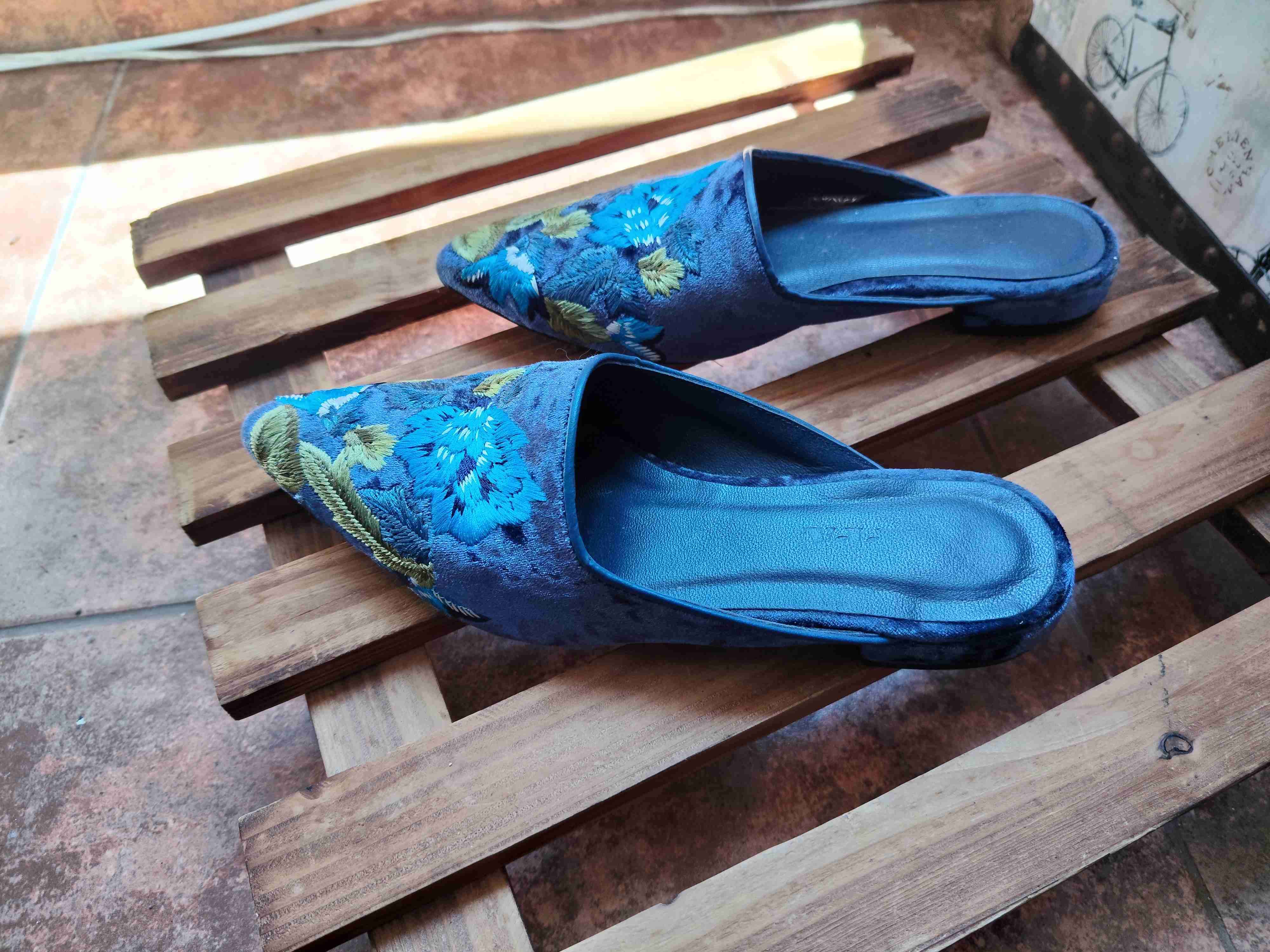 Zapatos tipo mule bordados