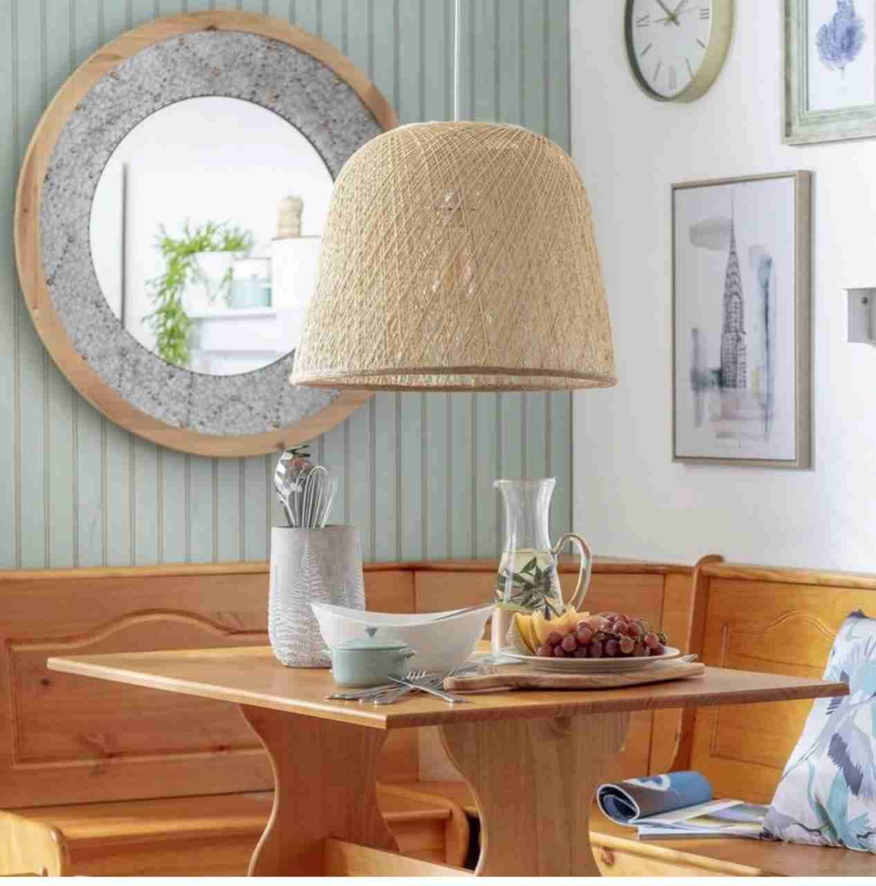 Lámpara colgante fibras naturales beige - miniatura 2