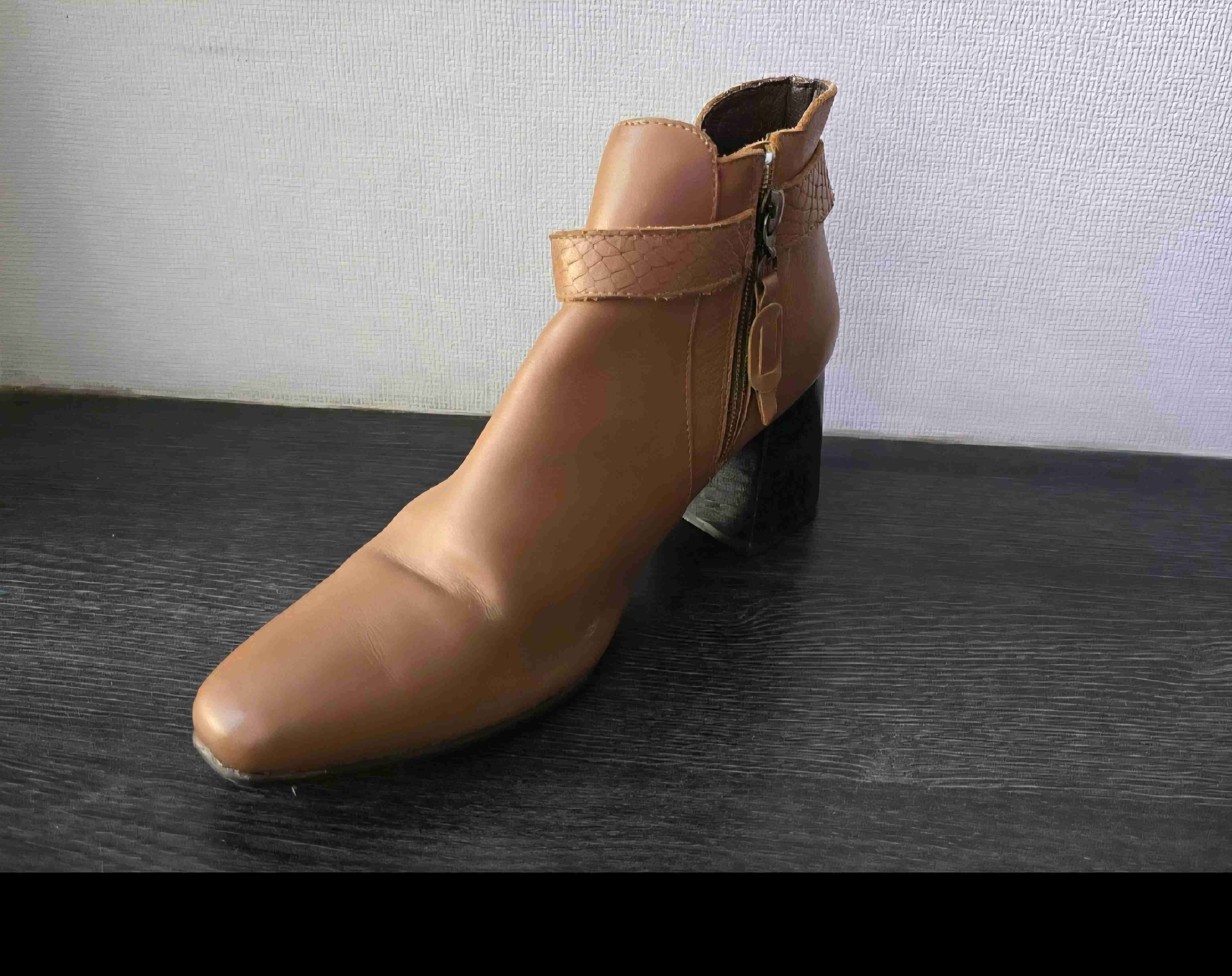 Botín cuero 36 marrón con hebilla - miniatura 3