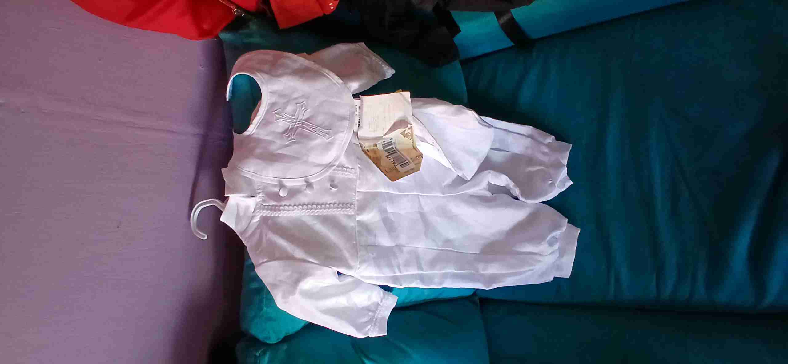 Conjunto de bautizo blanco para bebé marca polo 9m