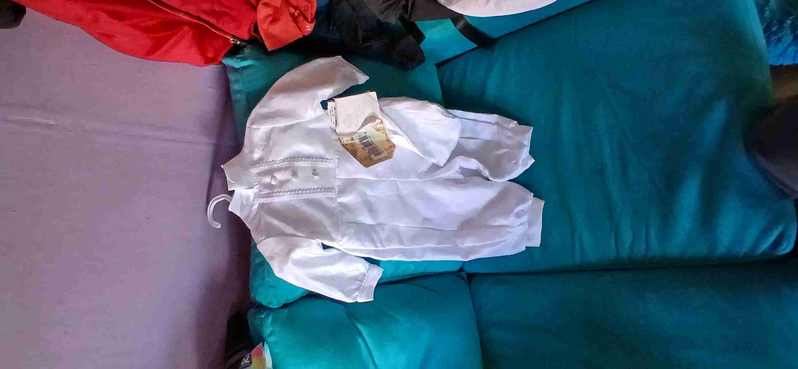Conjunto de bautizo blanco para bebé marca polo 9m - miniatura 2