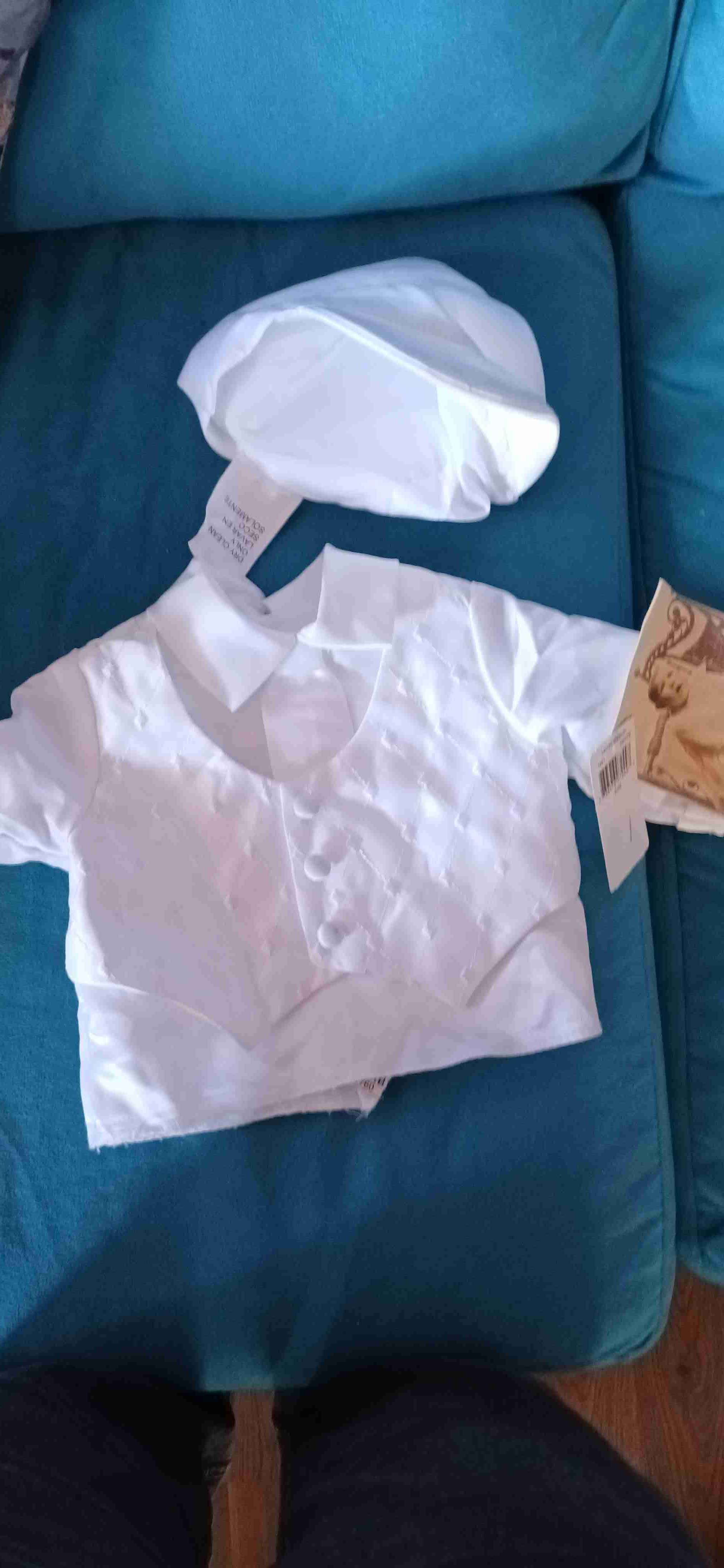Conjunto bautizo blanco para bebé 3meses