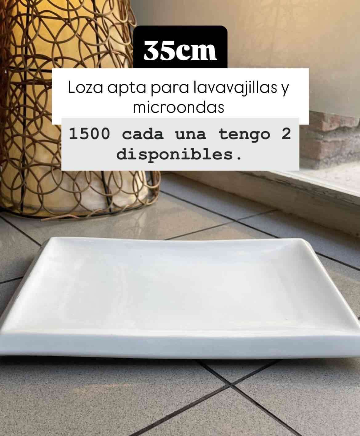 Platos cuadrados de loza 26 cm - miniatura 3