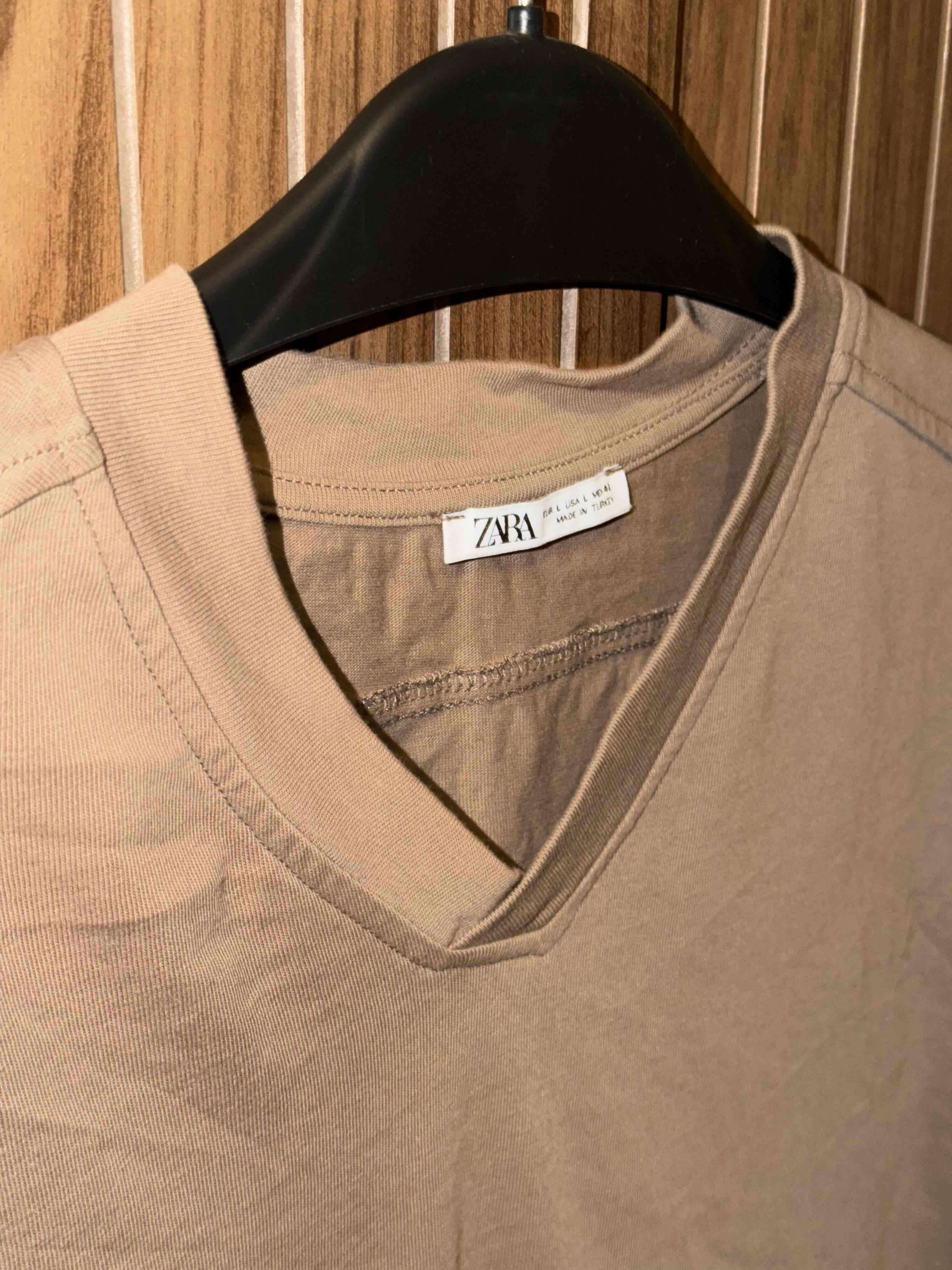 Polera beige manga corta ( ZARA ) XL - miniatura 2