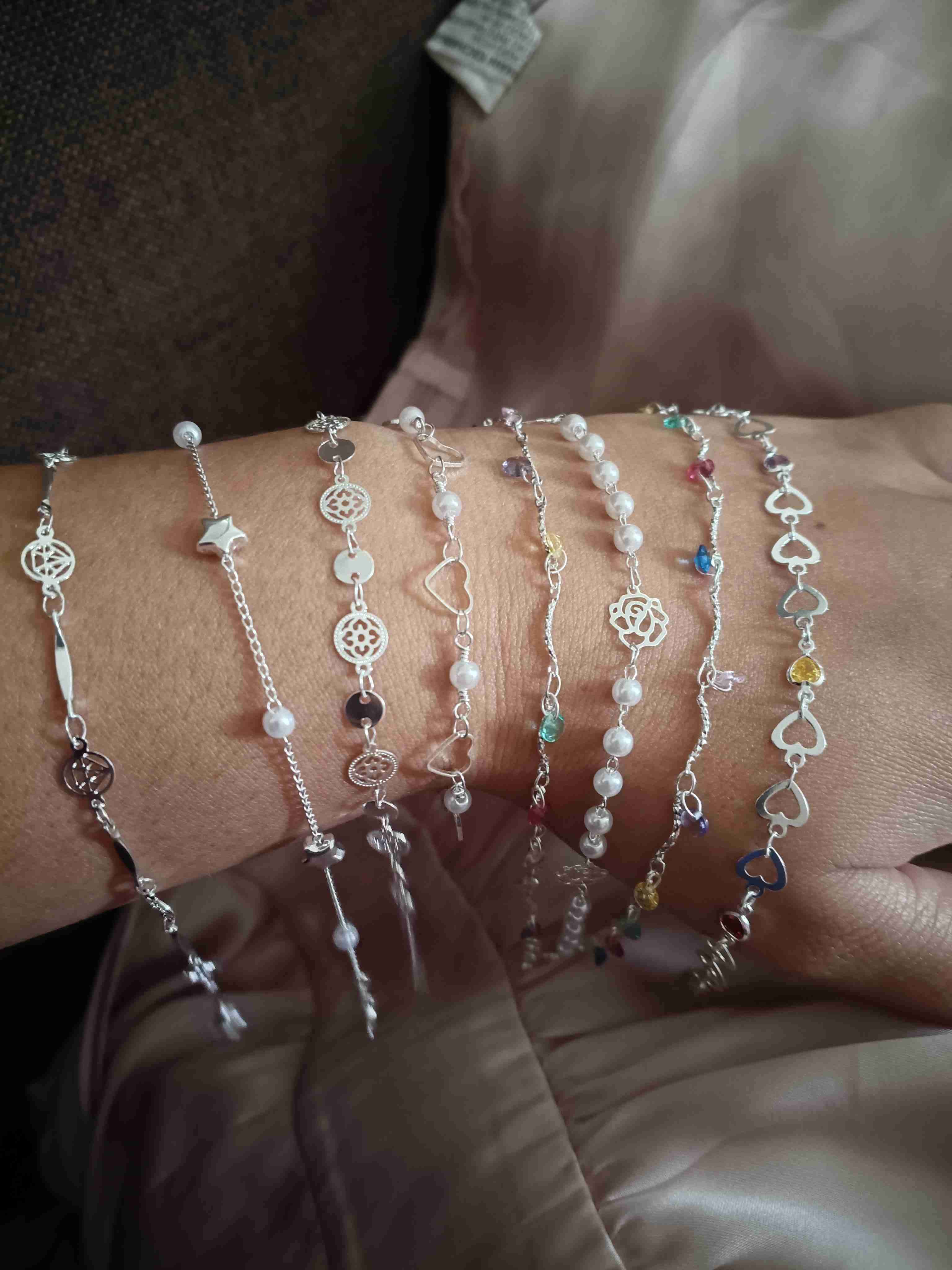 Pulseras de plata y corazones - miniatura 2