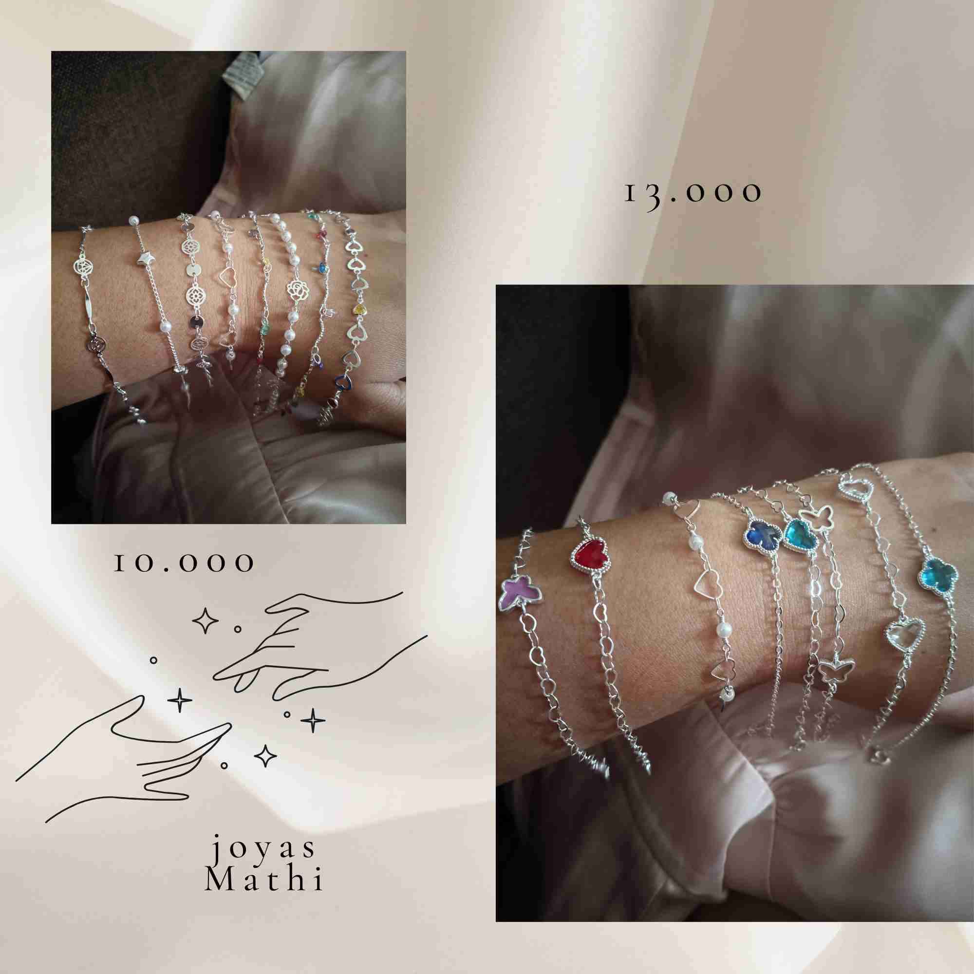 Pulseras de plata y corazones - miniatura 4