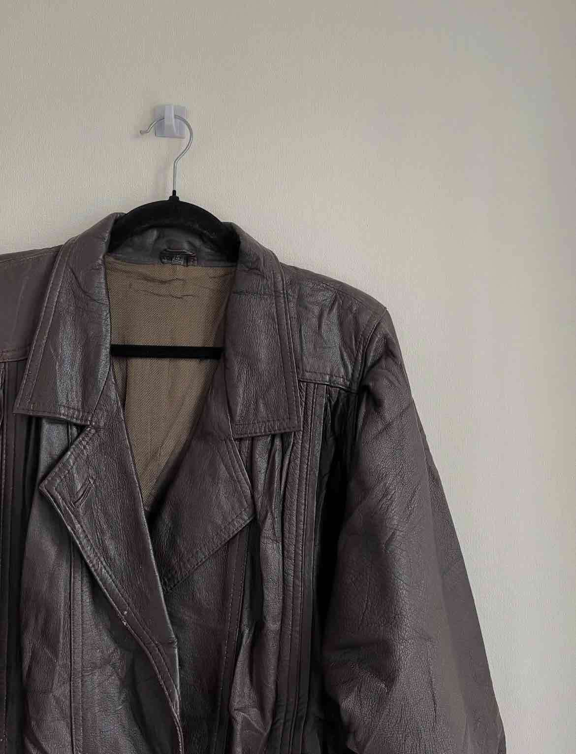 Chaqueta de cuero marrón - miniatura 3