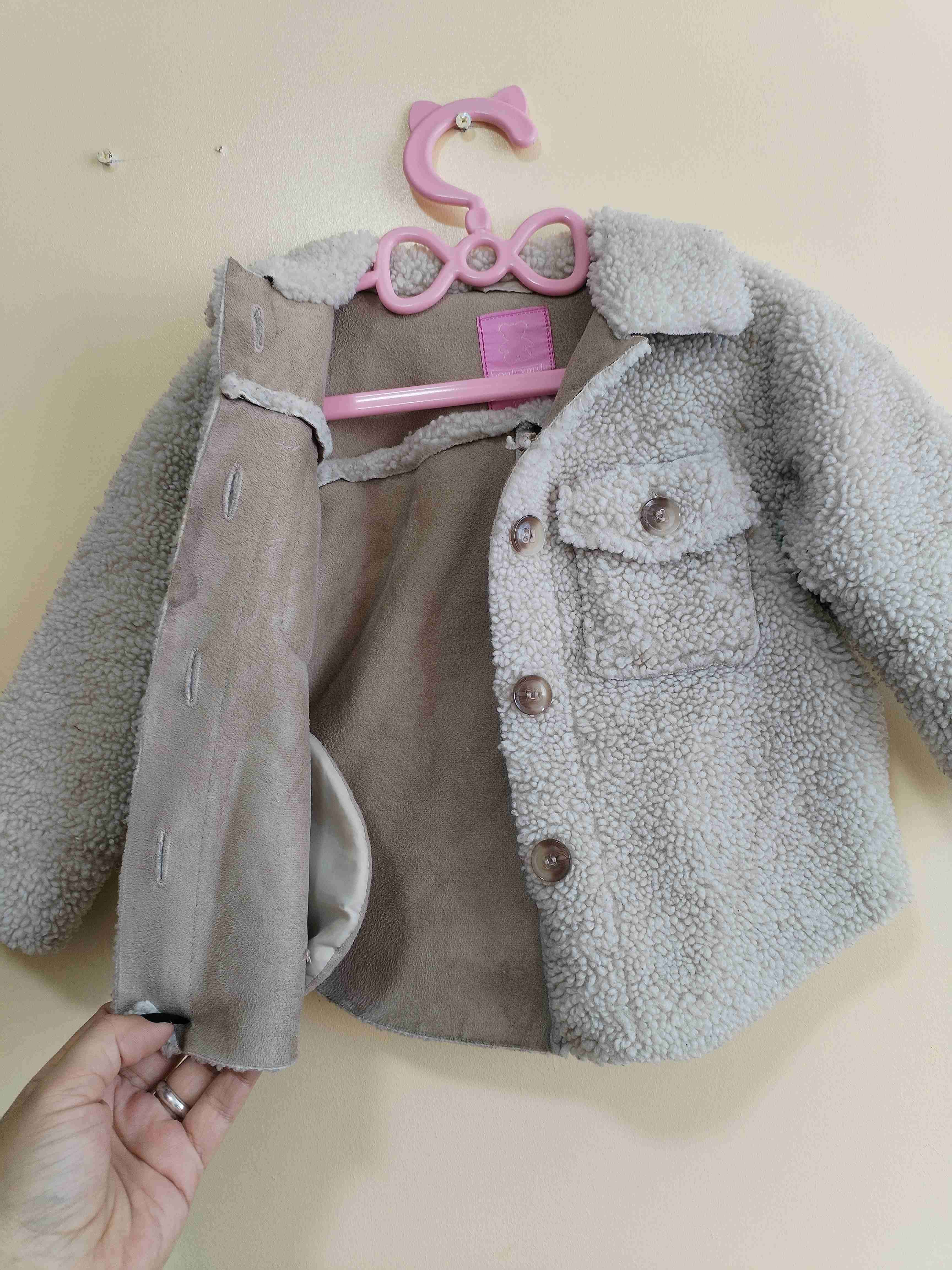 Chaqueta de lana gris bebé - miniatura 2