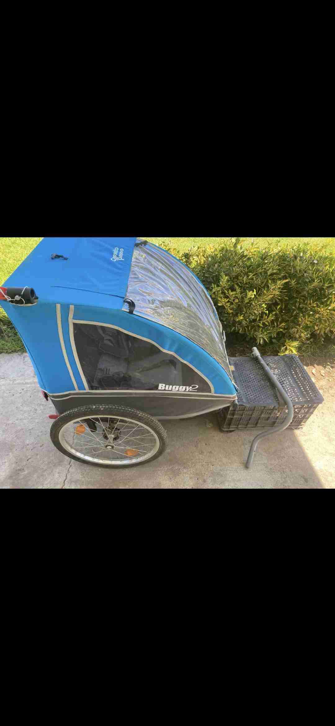 Remolque de bicicleta Buggy azul - miniatura 2