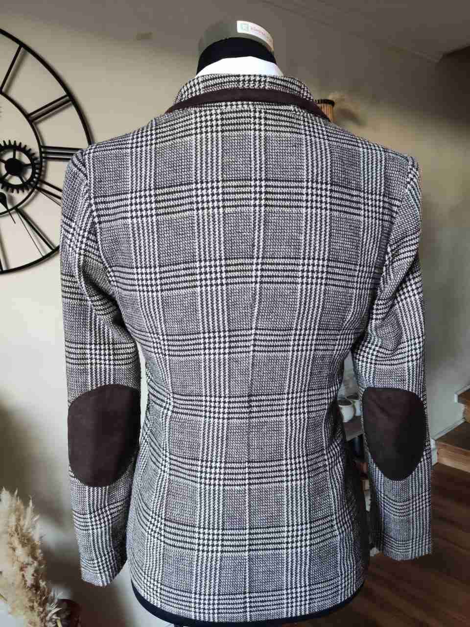 Blazer de cuadros clásico mujer - miniatura 2