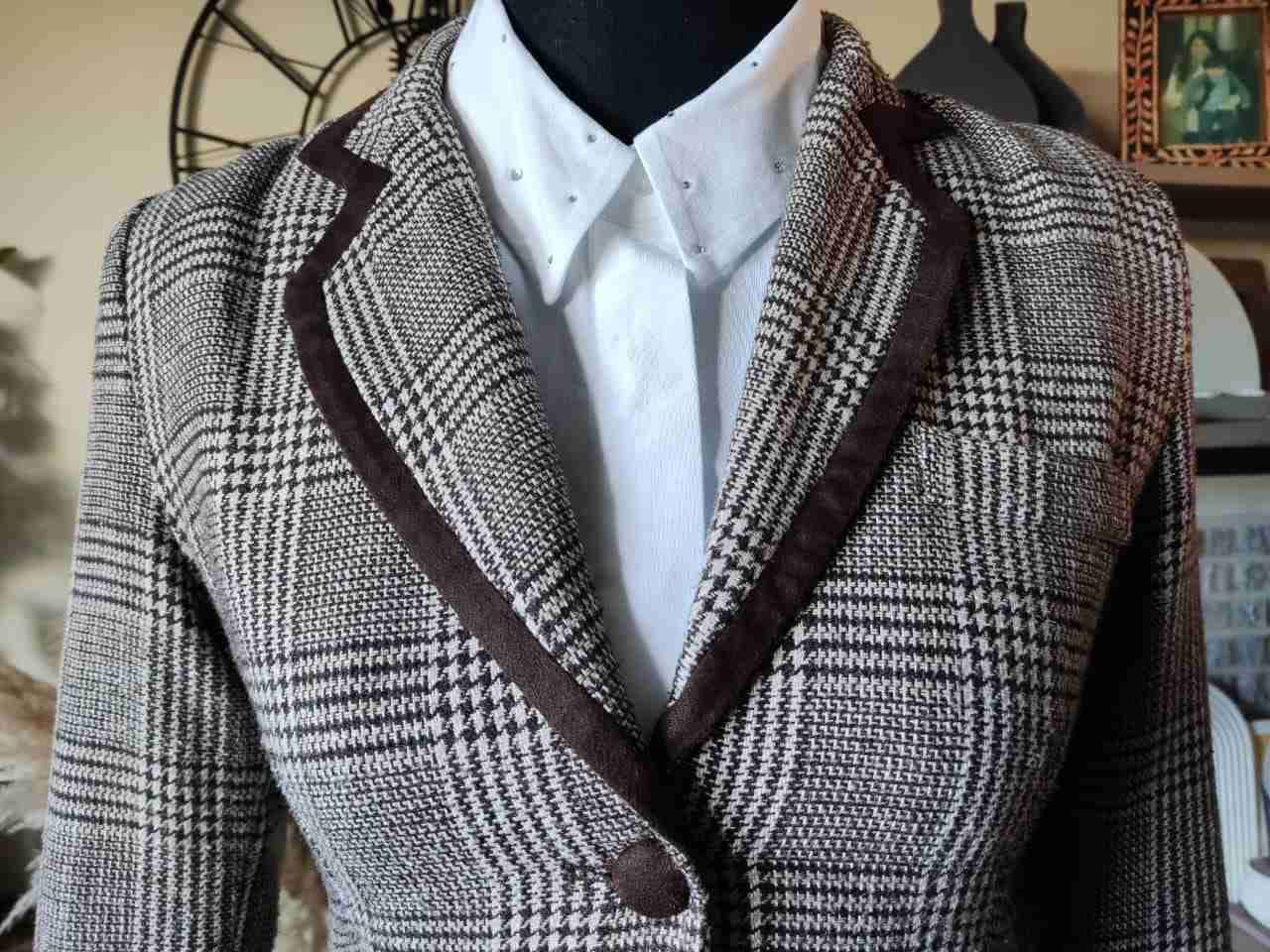 Blazer de cuadros clásico mujer - miniatura 3