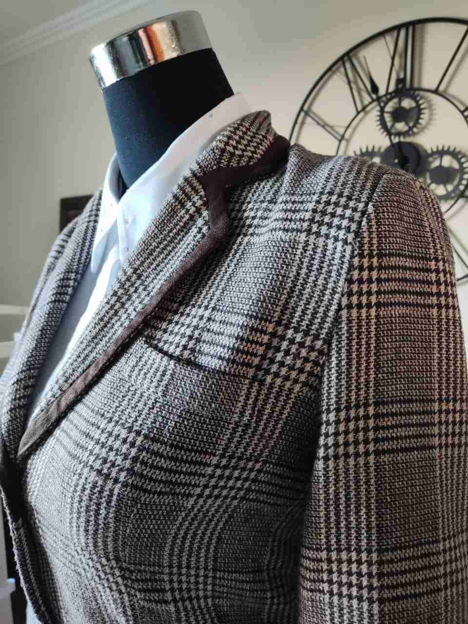 Blazer de cuadros clásico mujer - miniatura 4