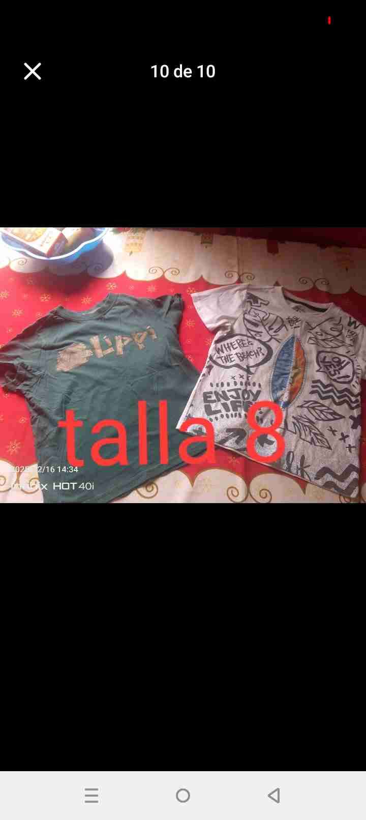 Lote de ropa niño talla 8 y 10