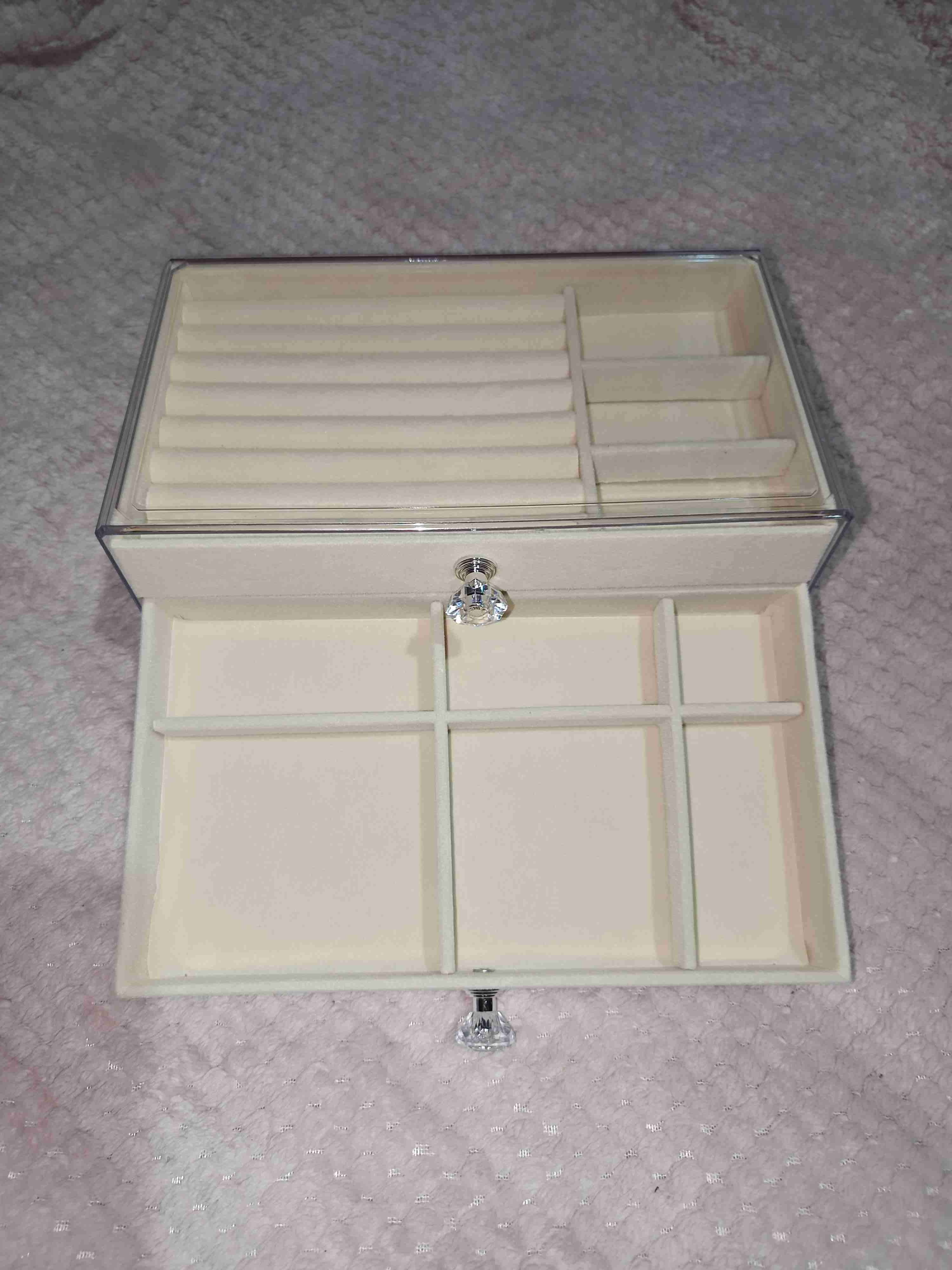 Caja organizadora de joyas beige - 2