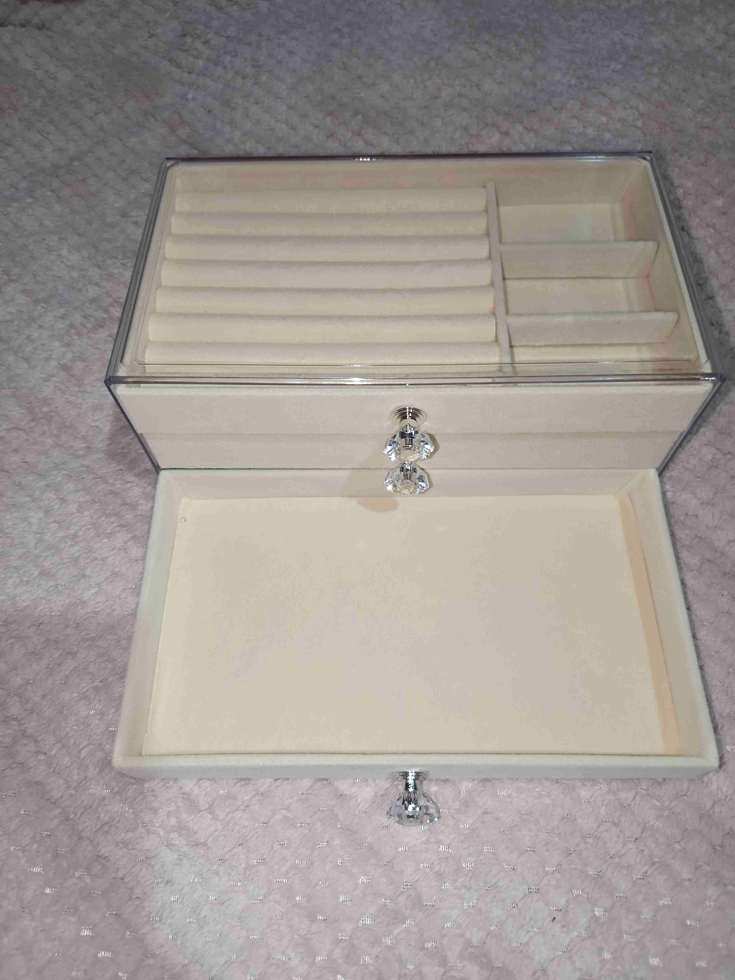 Caja organizadora de joyas beige - 3