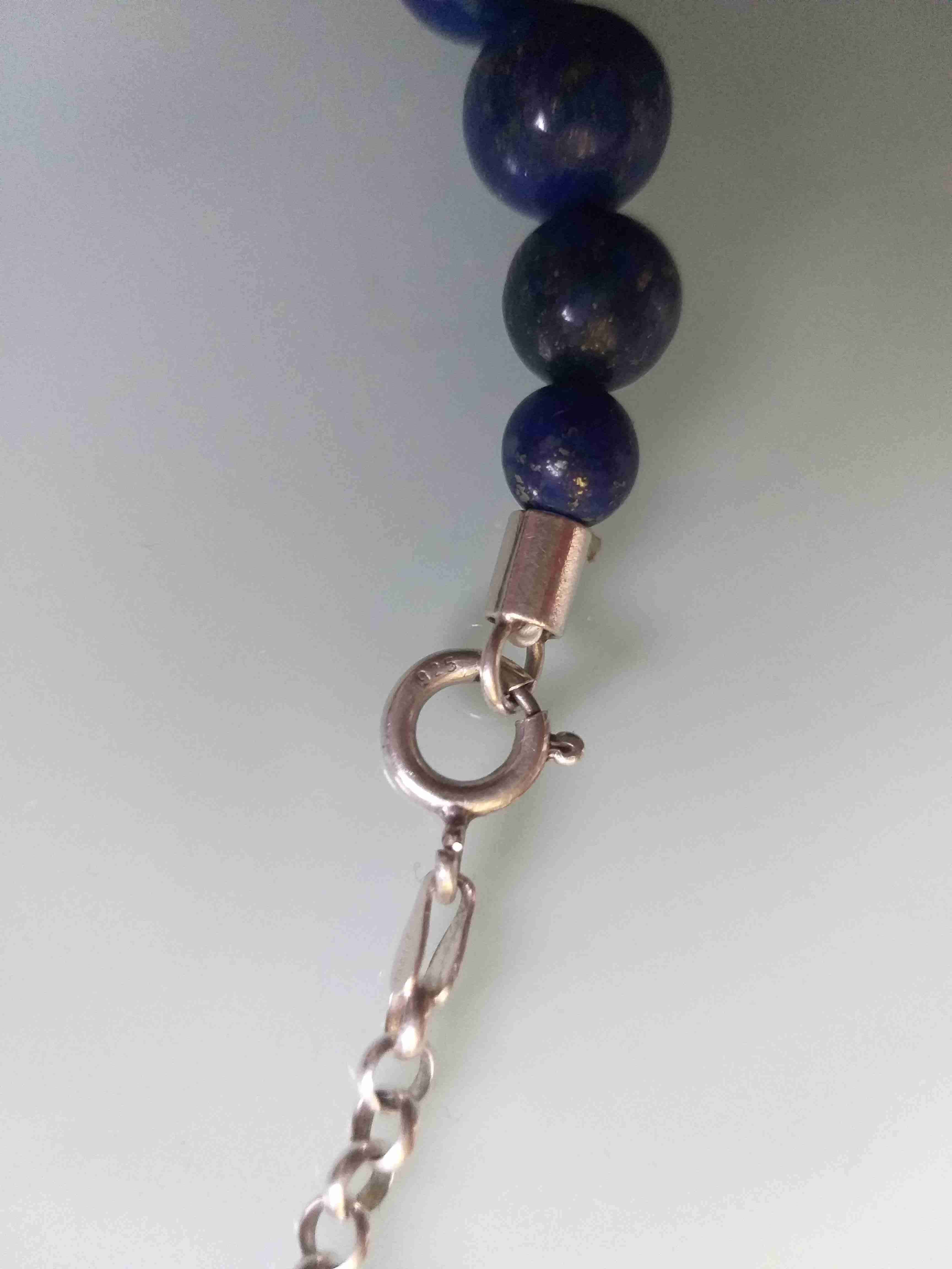 Collar de Lapizlazuli y plata fina 950 - miniatura 3