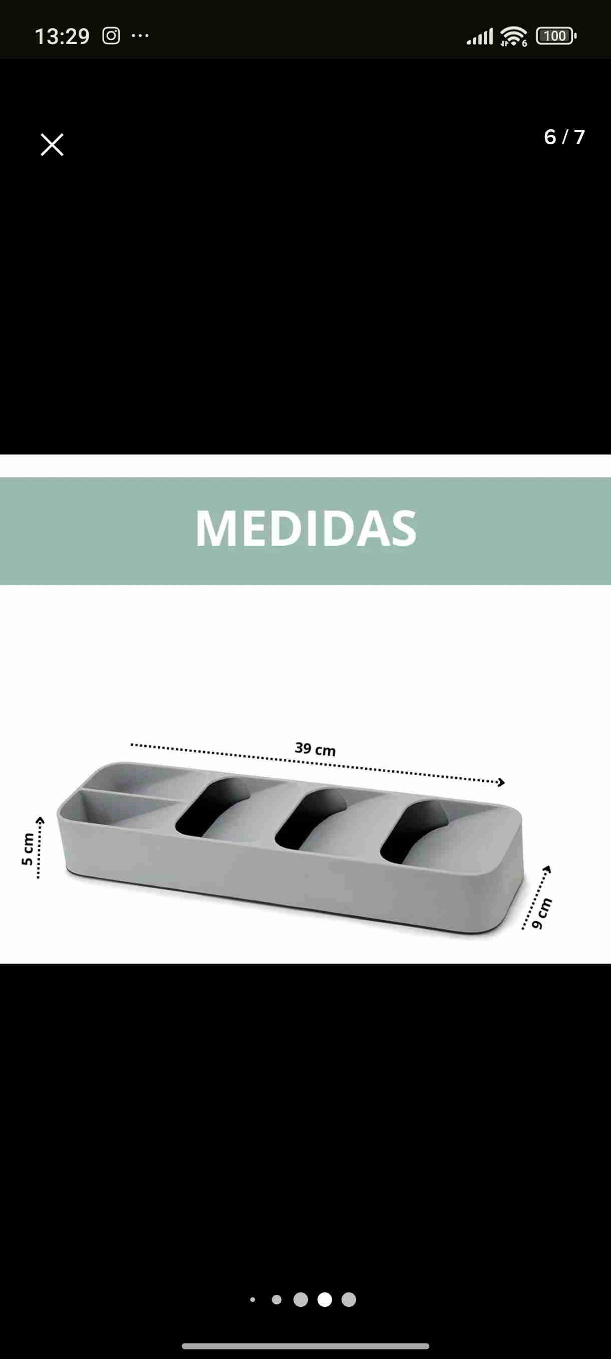 Organizador de cubiertos gris - miniatura 2