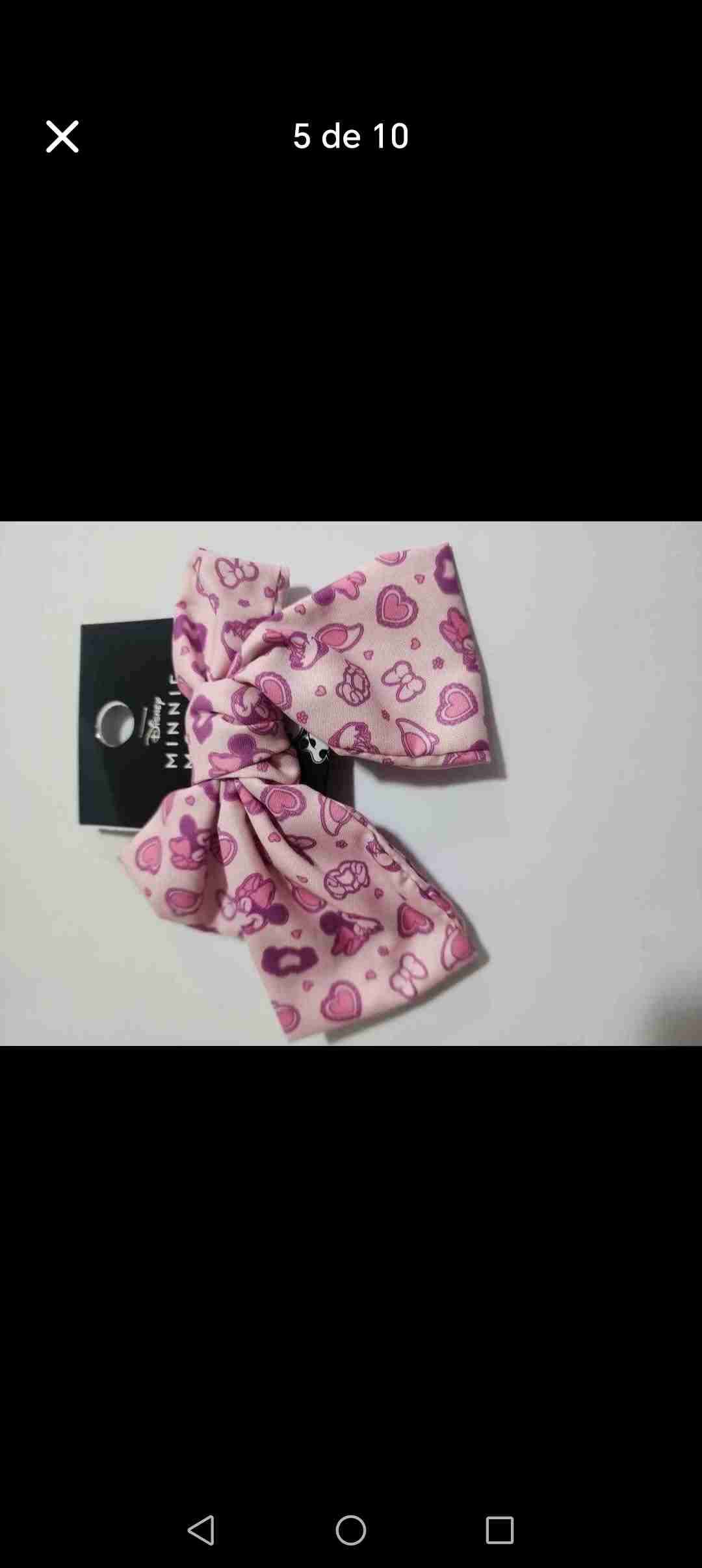 Lazo rosa de la Minie con estampado de corazon
