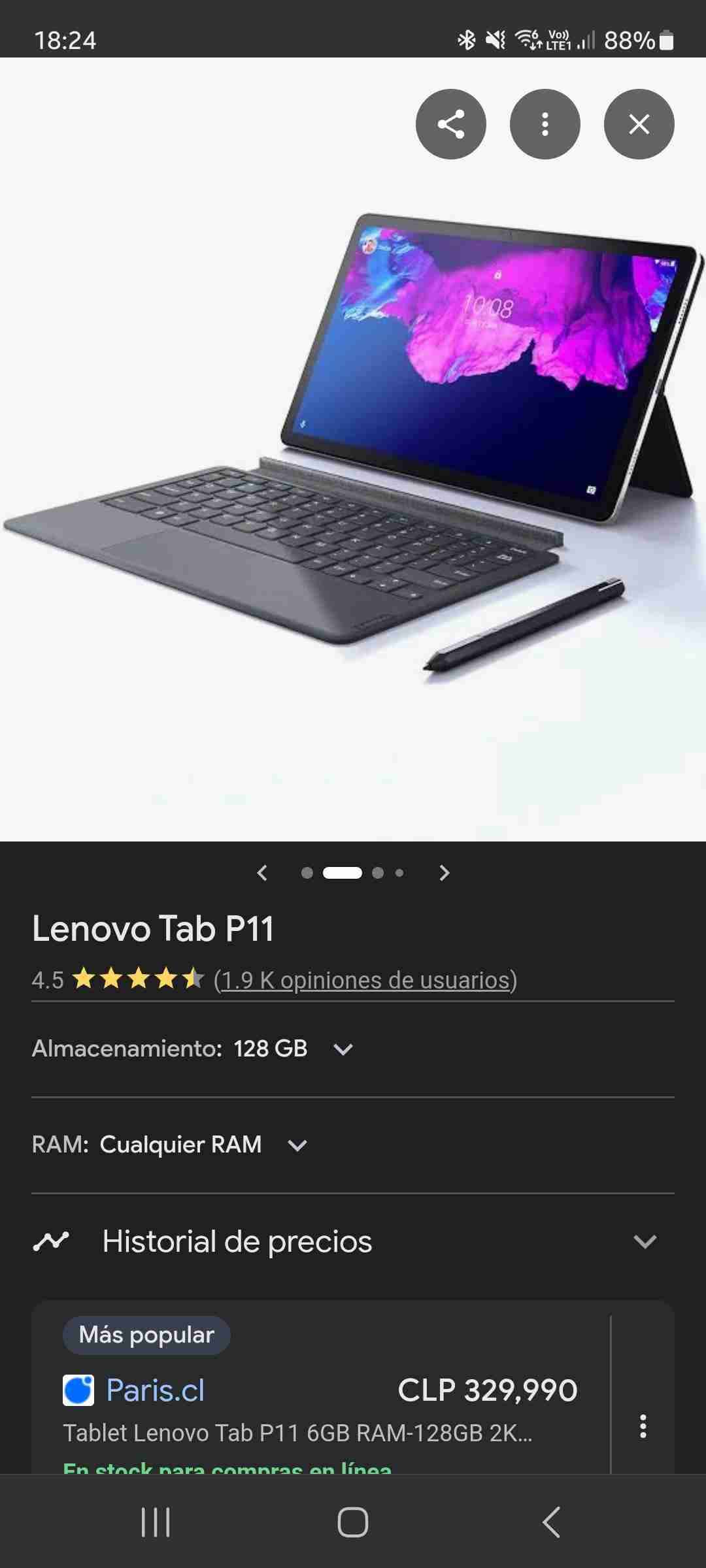 Lenovo Tab P11 con teclado y lápiz - miniatura 2