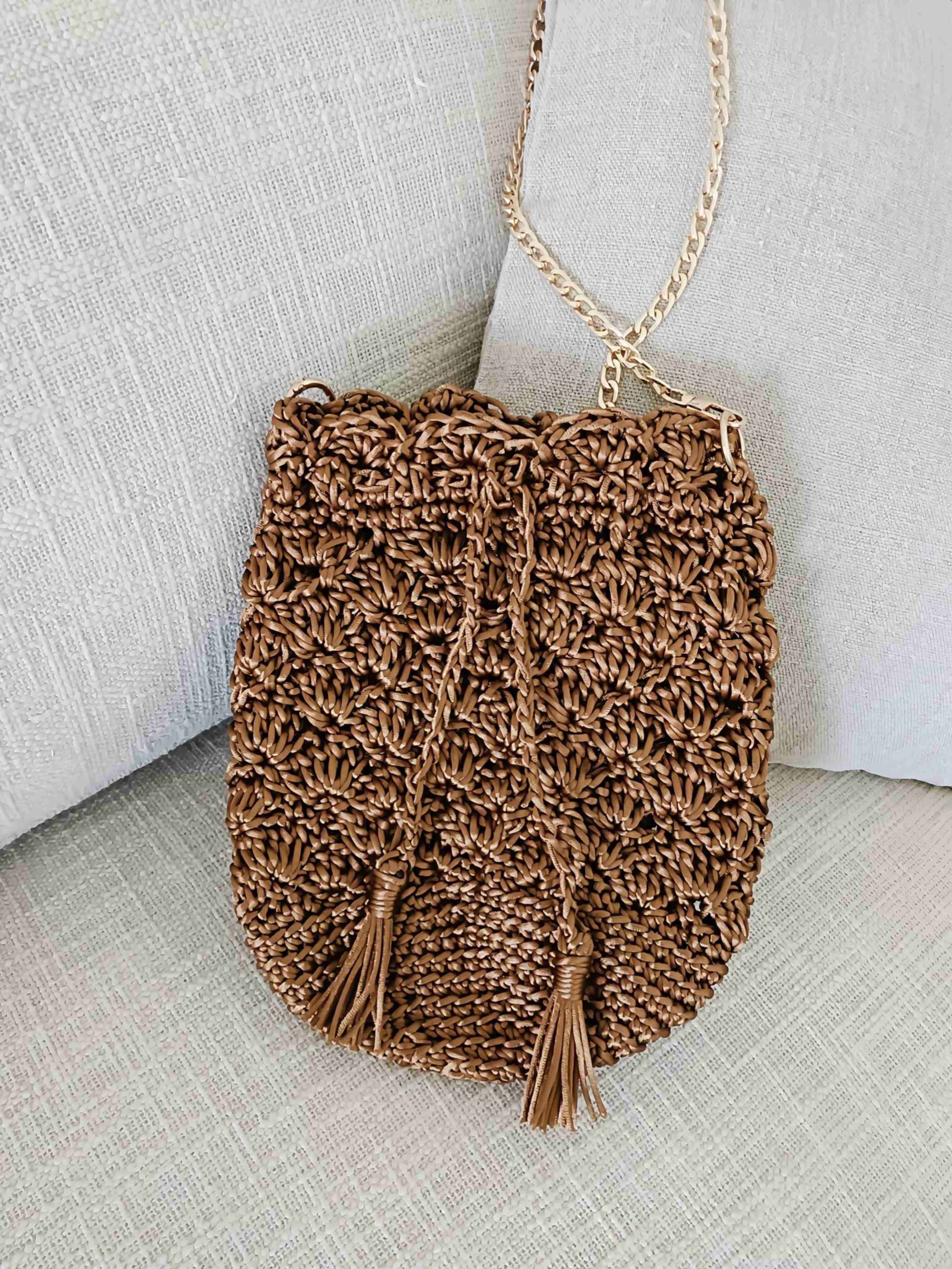 Cartera de crochet café - miniatura 2