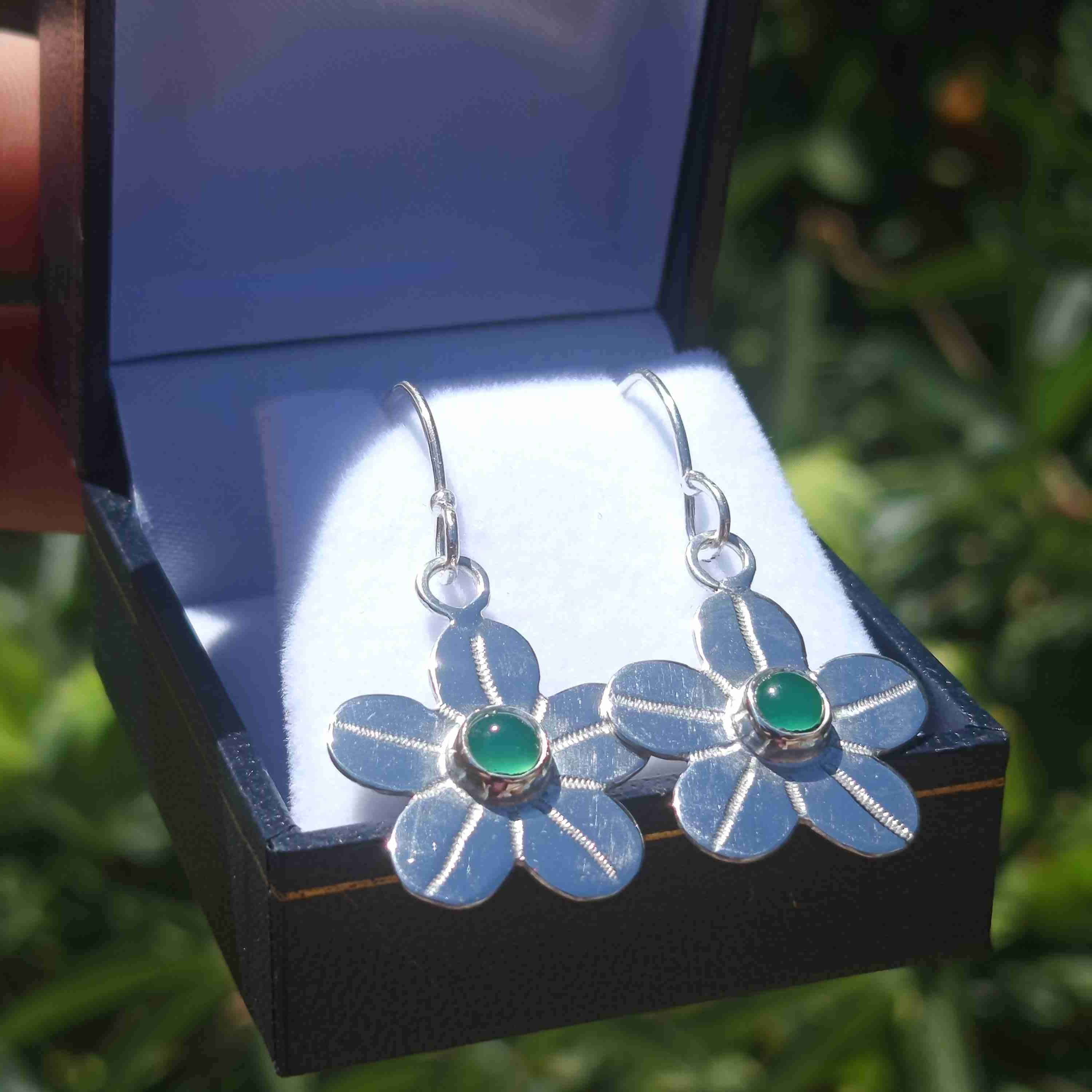 Aros de plata flor - miniatura 2