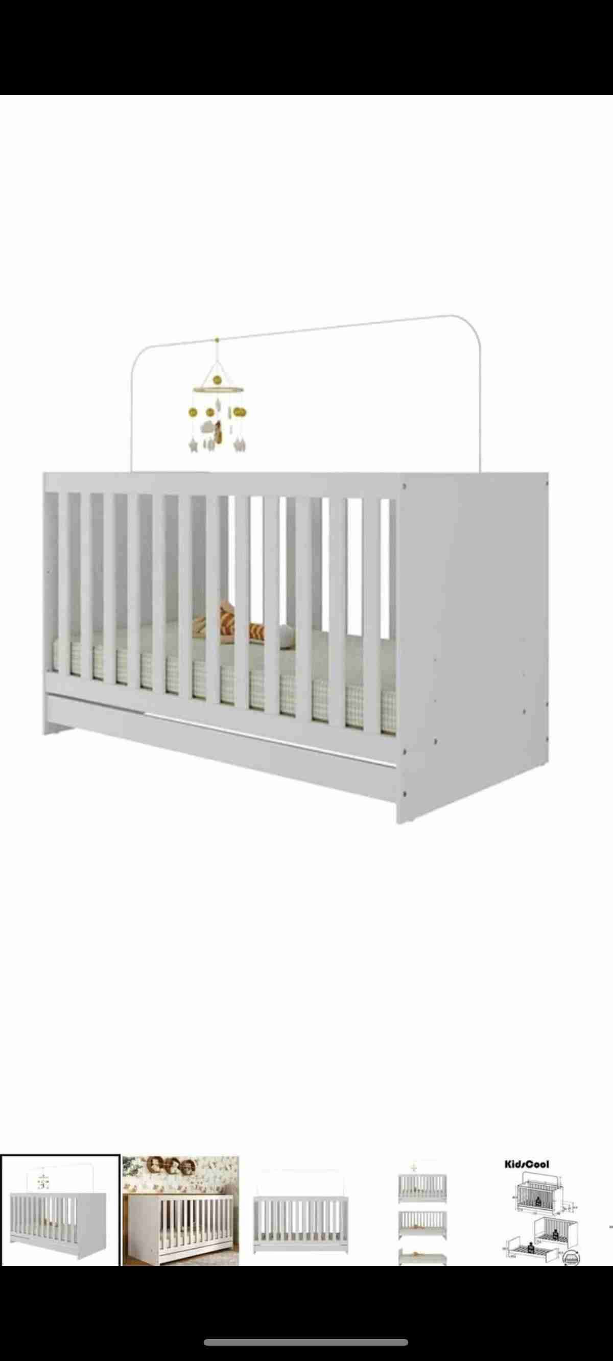 Cuna de bebé blanca - miniatura 3