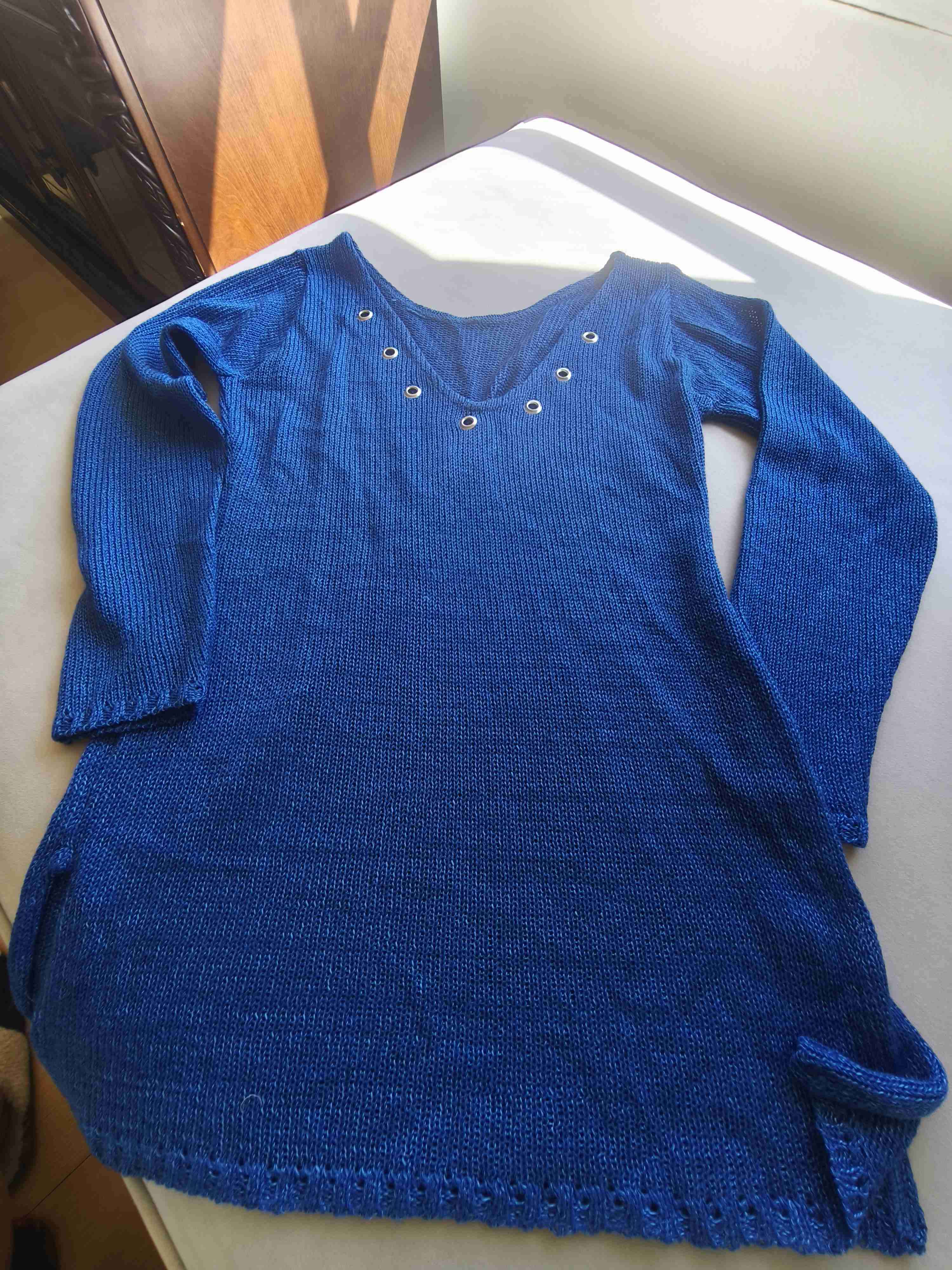 Chalequito azul de punto