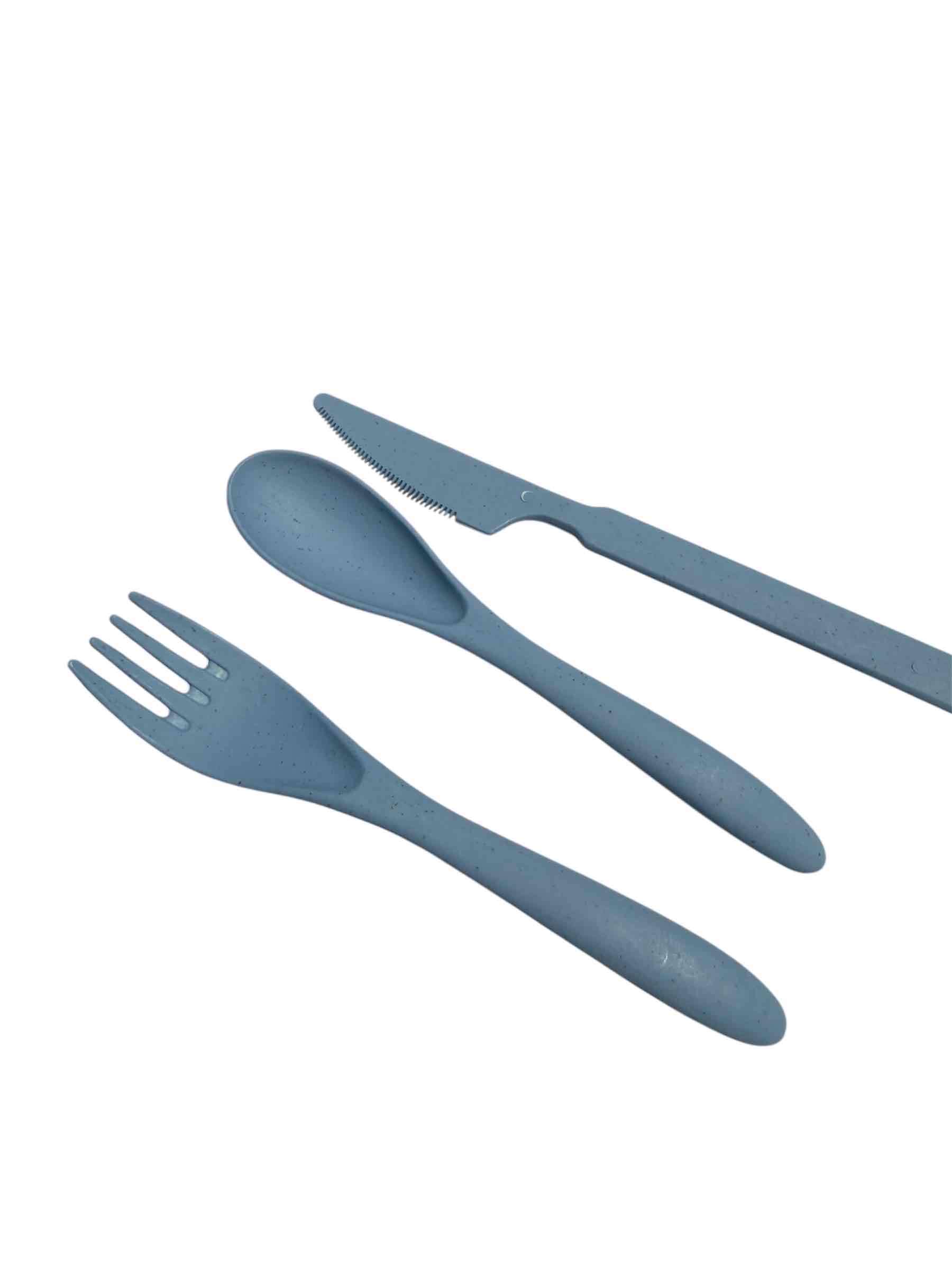 Set cubiertos de viaje azul Infantil - miniatura 4