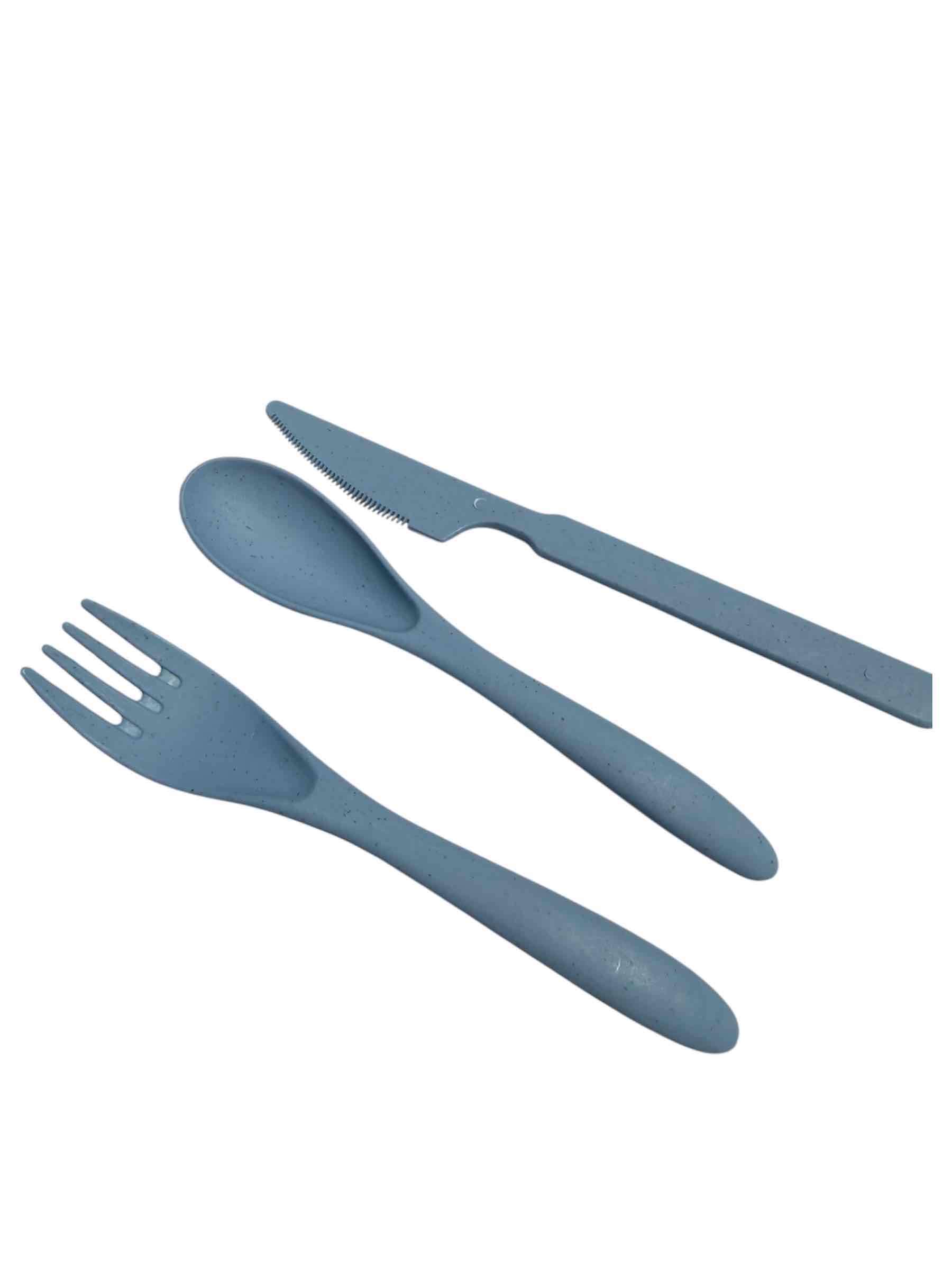 Set cubiertos de viaje azul Infantil - miniatura 5