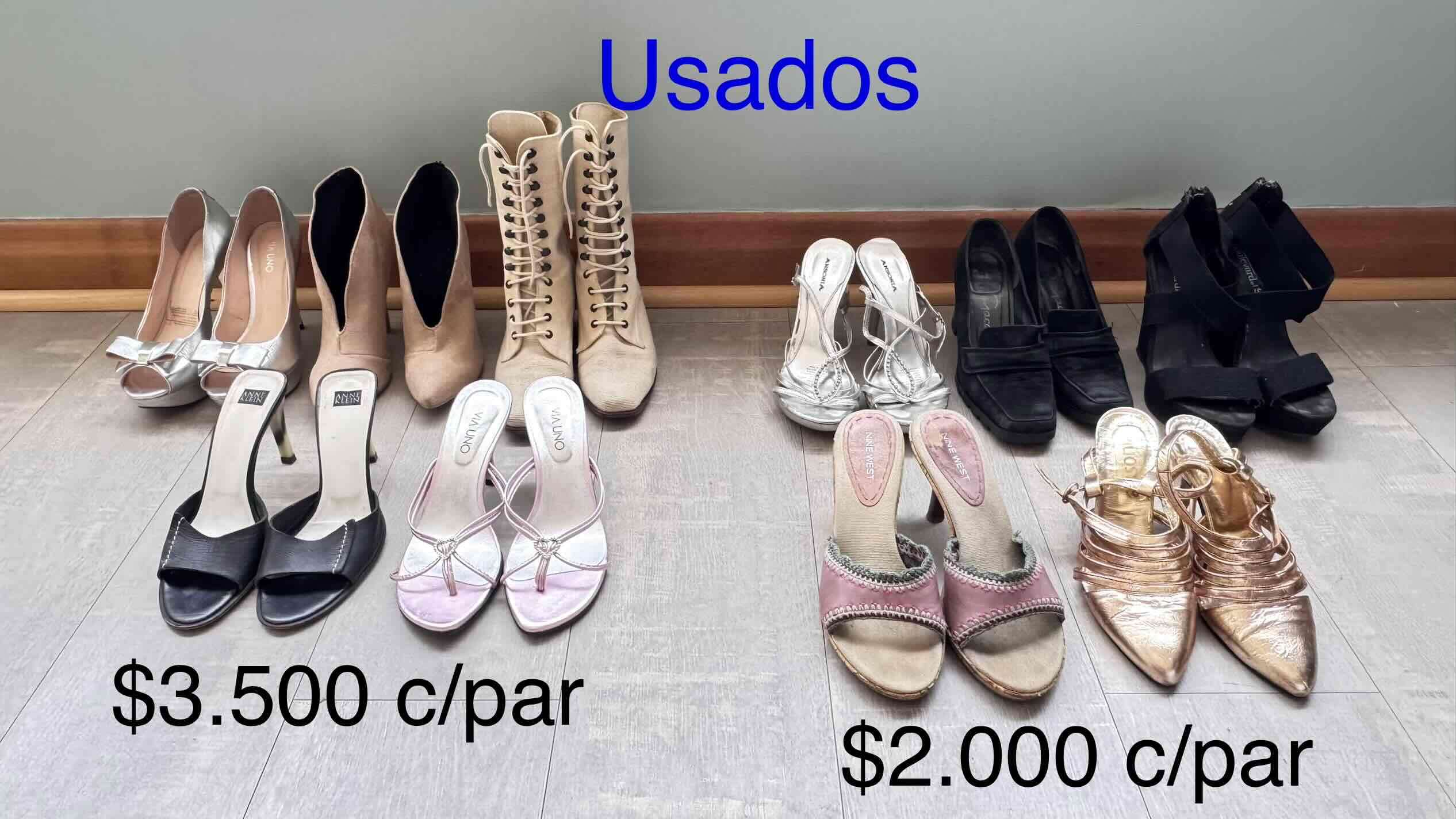 Variedad de zapatos usados