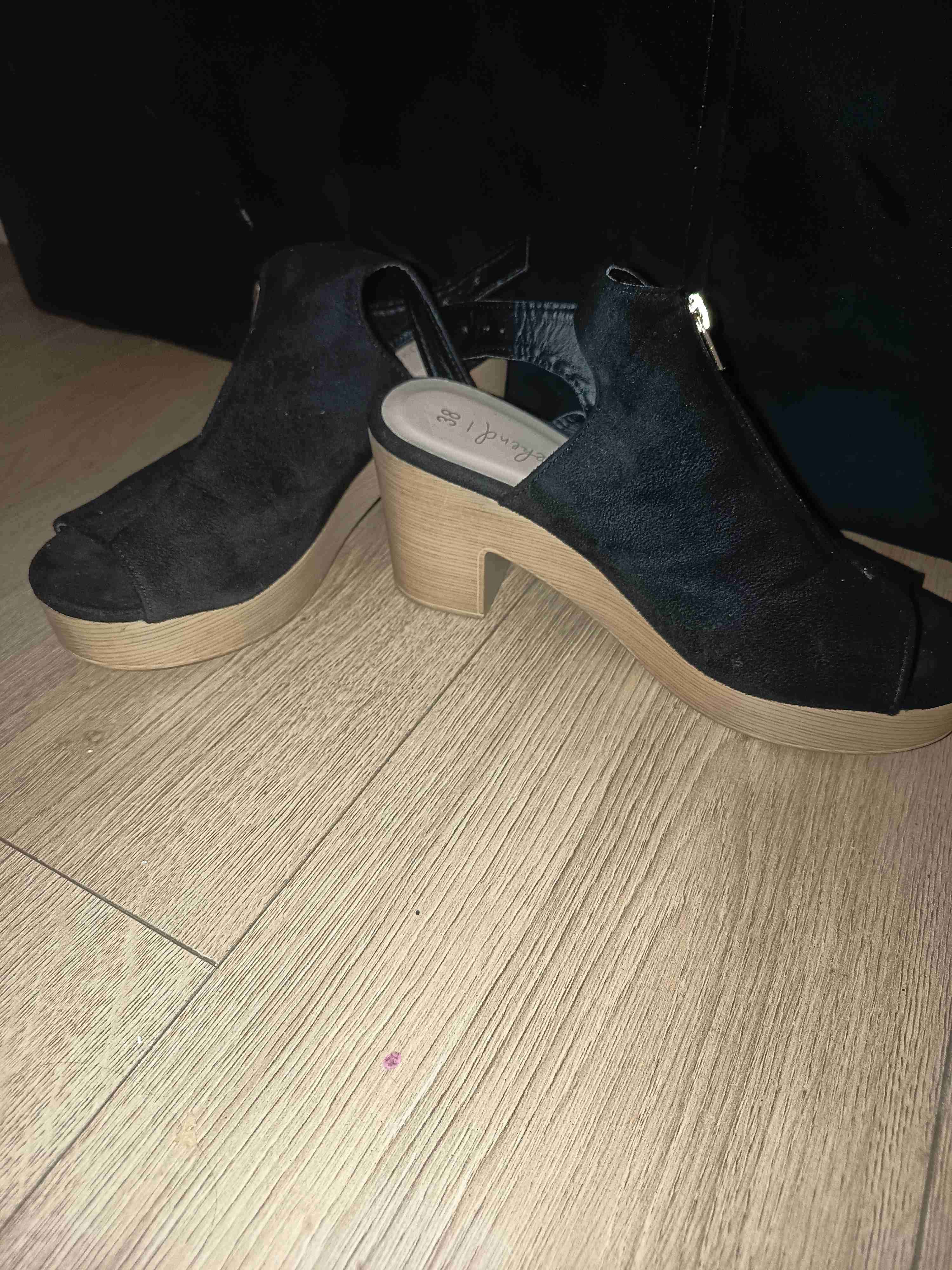 Botines de terciopelo negro con cremallera - miniatura 2