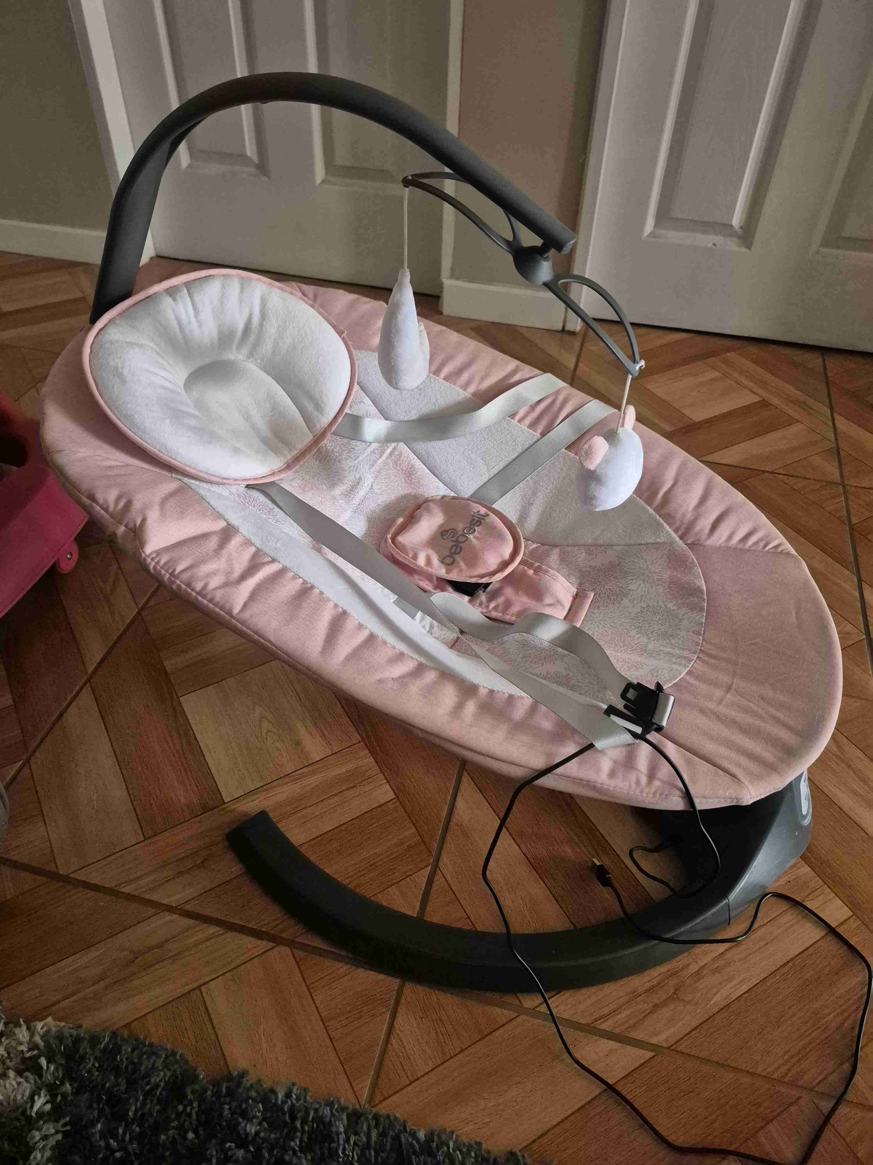 Silla mecedora para bebé rosa - miniatura 3