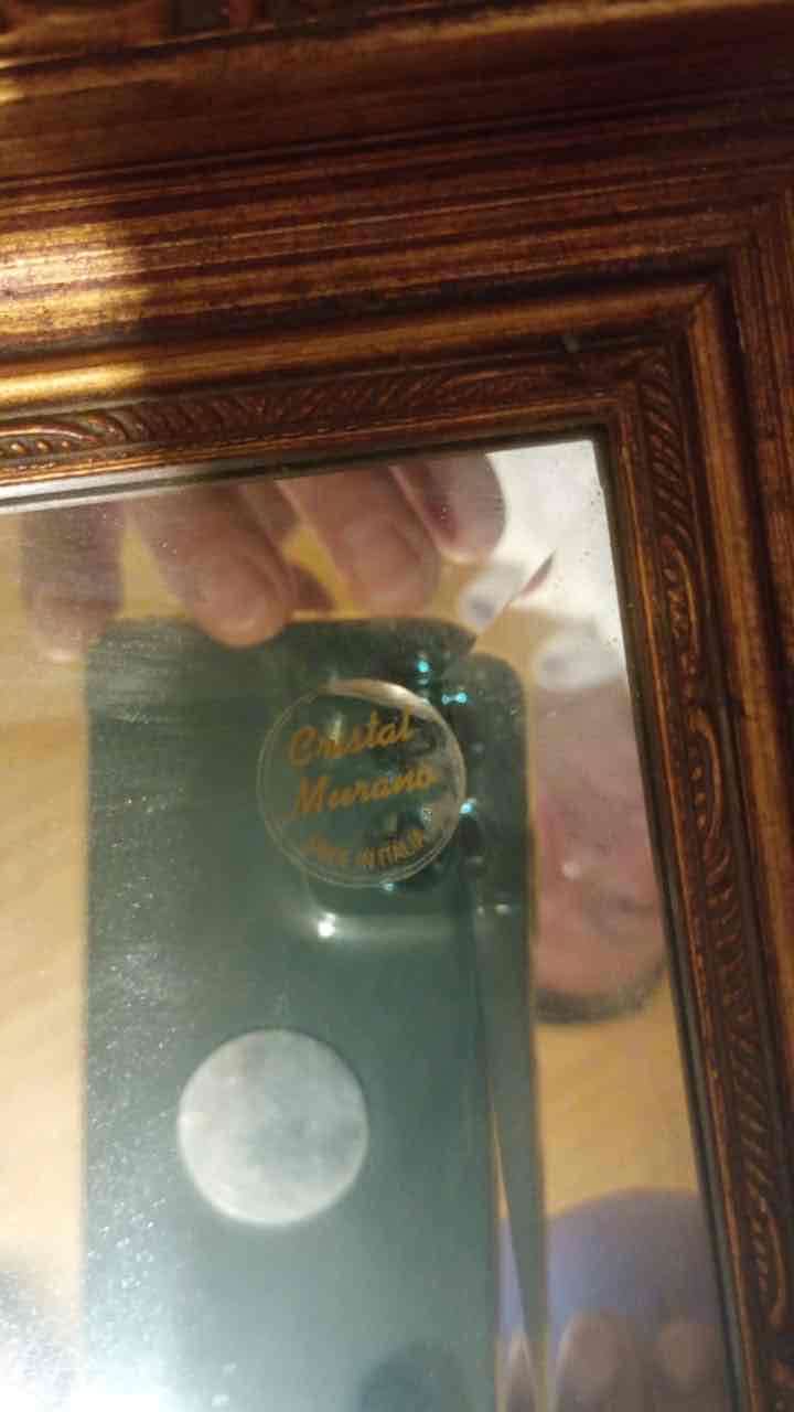 Espejo antigüedad italiana con marco dorado - miniatura 3