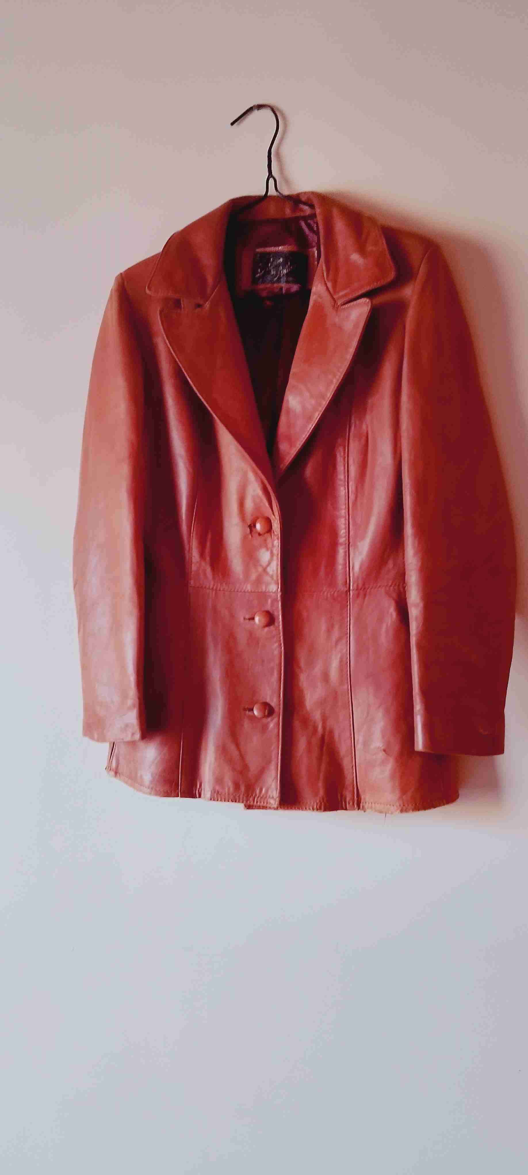 Chaqueta de cuerina marrón T.S - miniatura 2