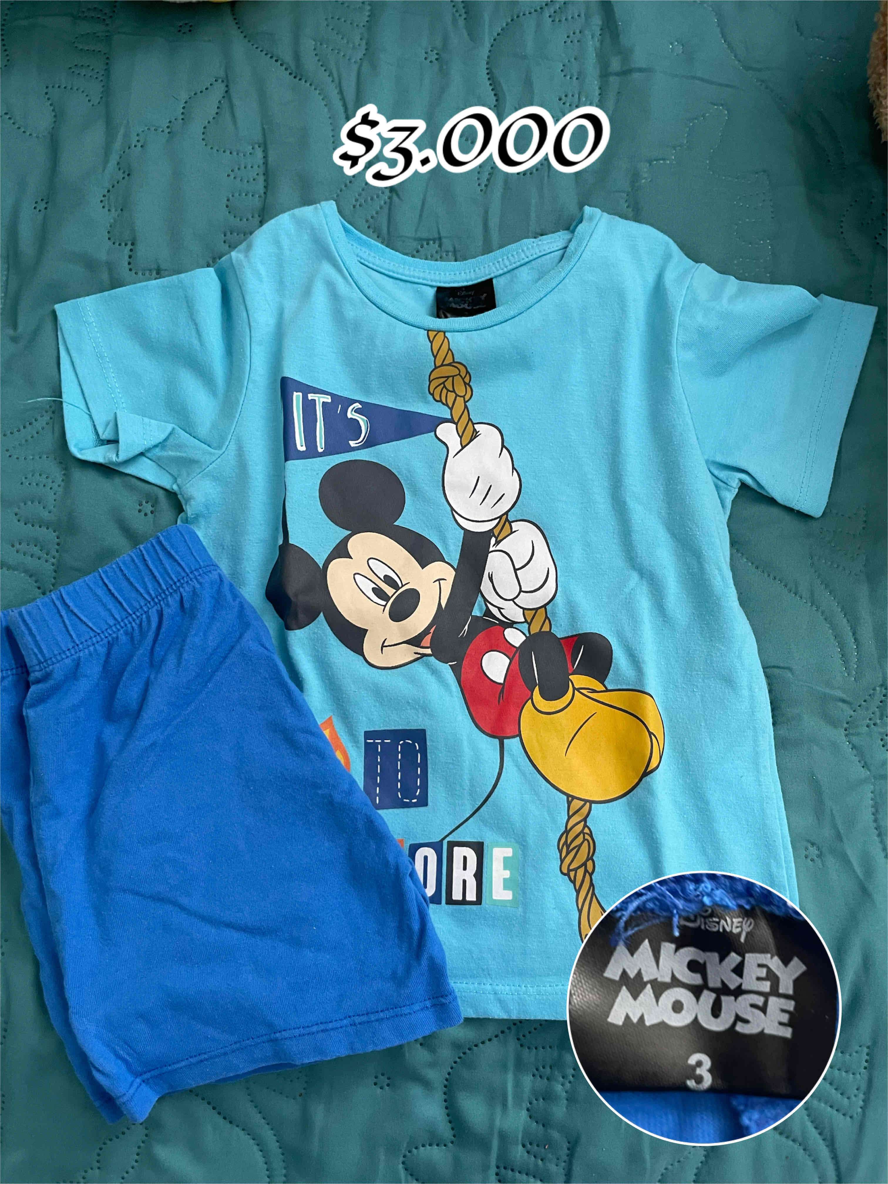 Conjunto Mickey Mouse azul talla 3