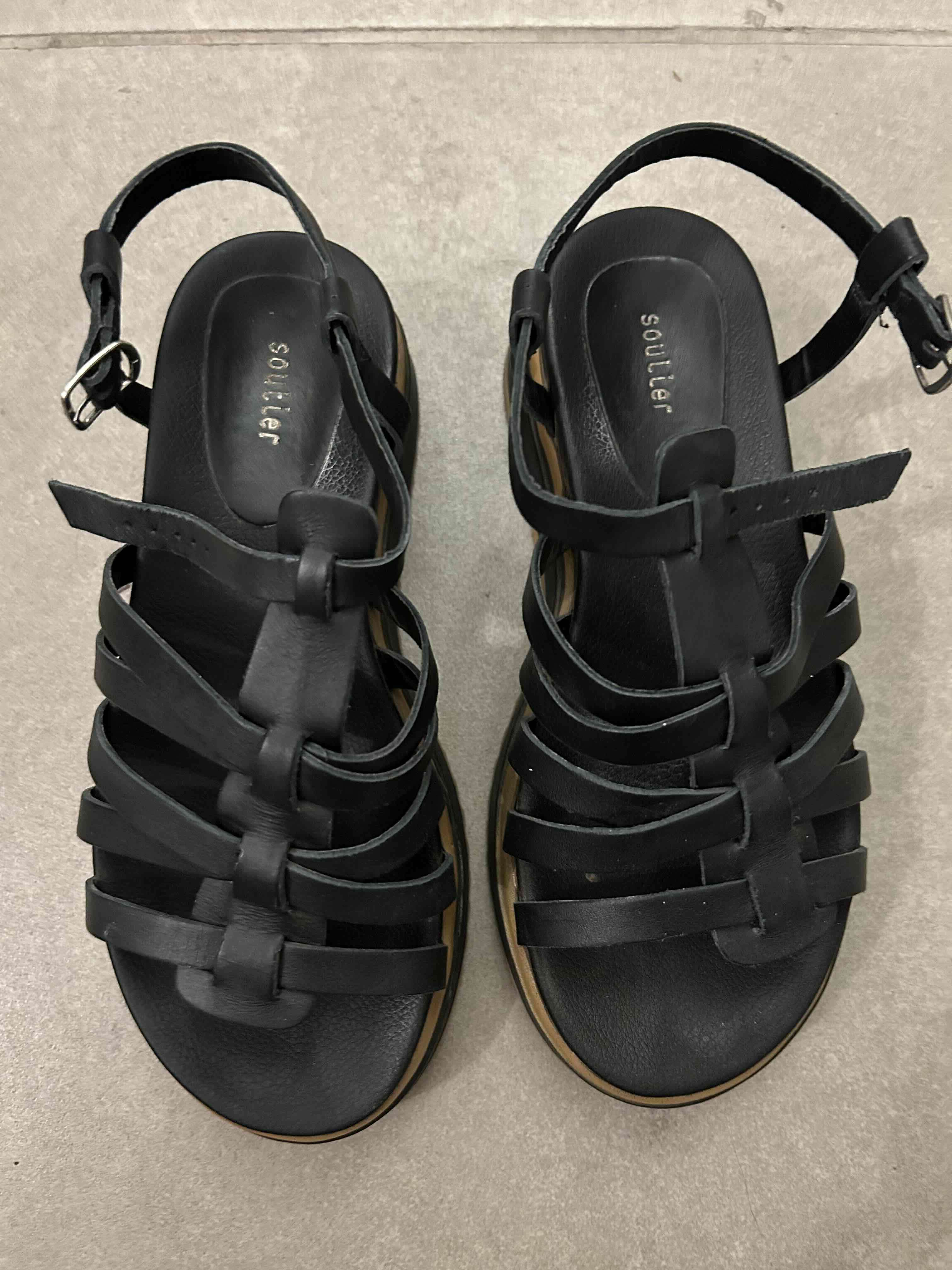 Sandalias negras de cuero - miniatura 2