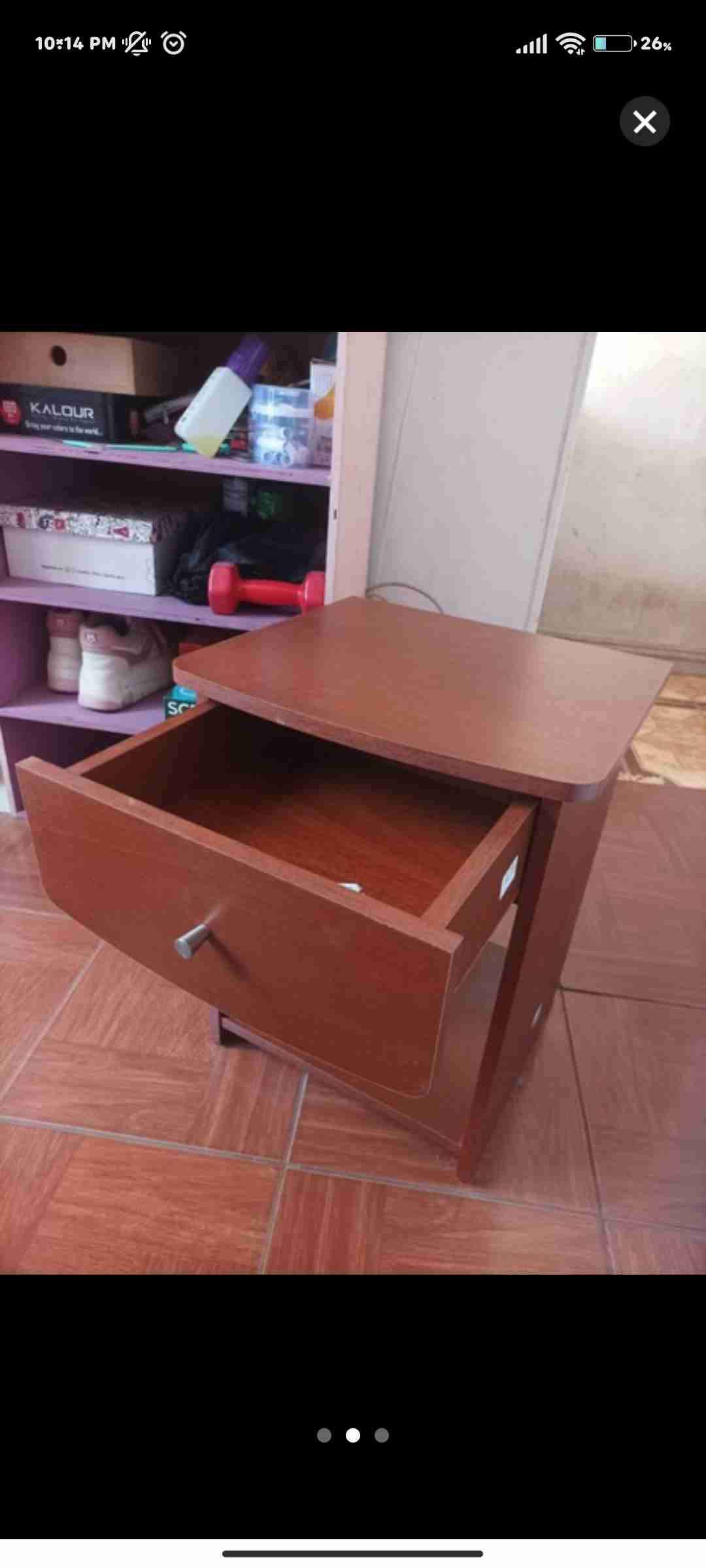 Velador de madera con cajón - miniatura 2