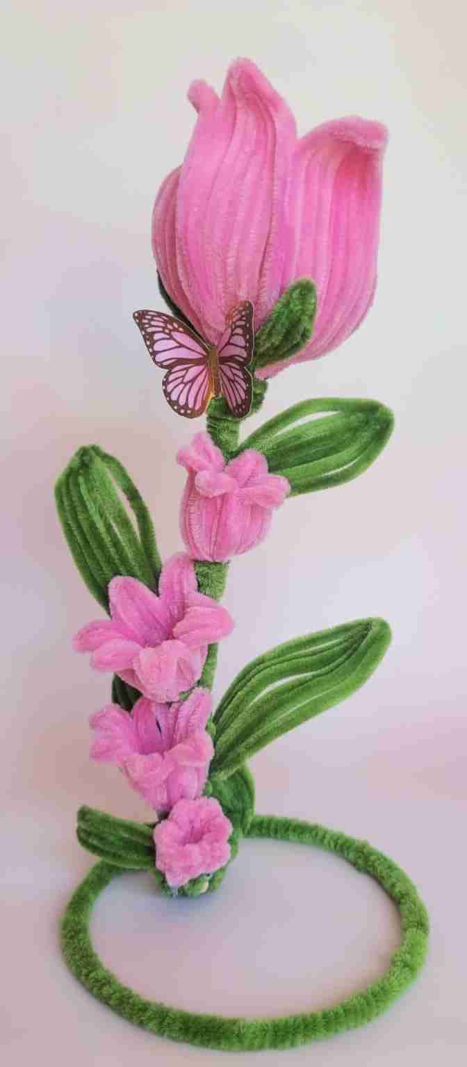 Flor decorativa color rosa - miniatura 3