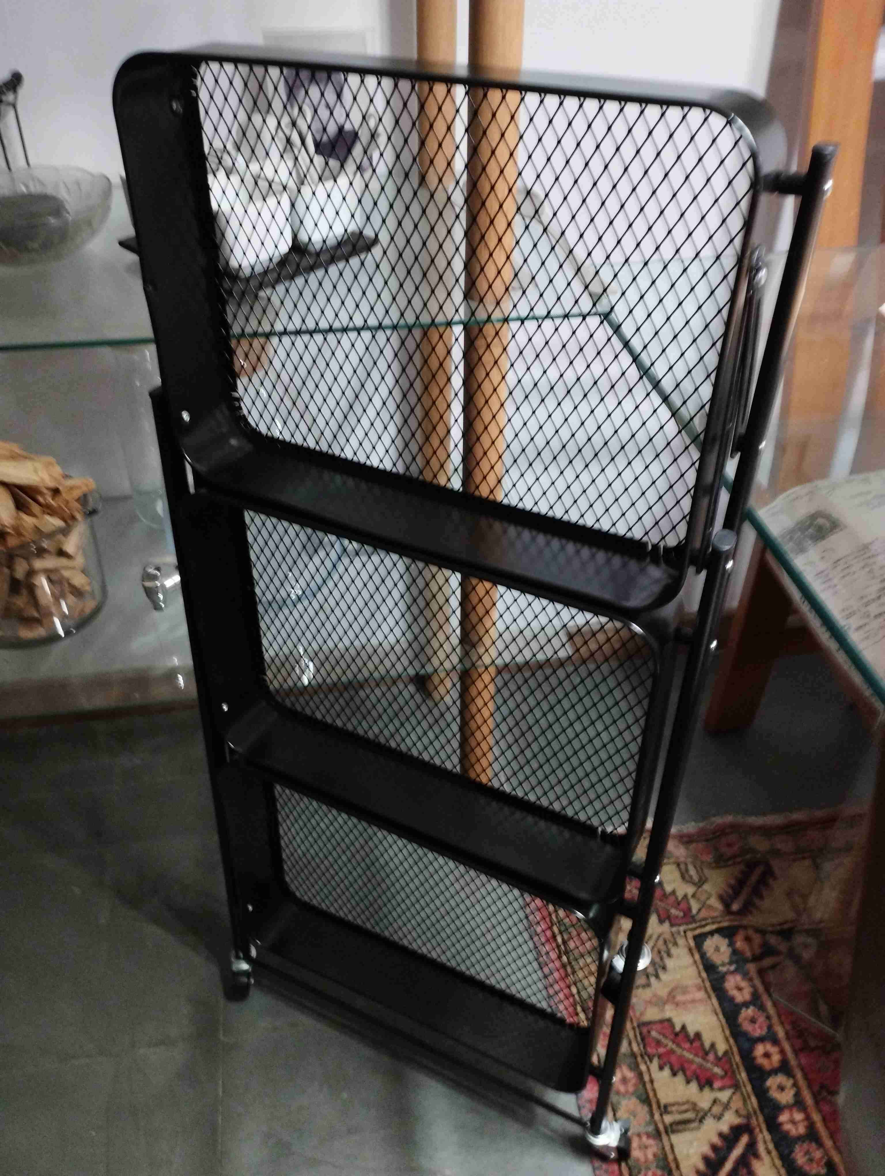 Estantería metálica negra plegable - miniatura 2