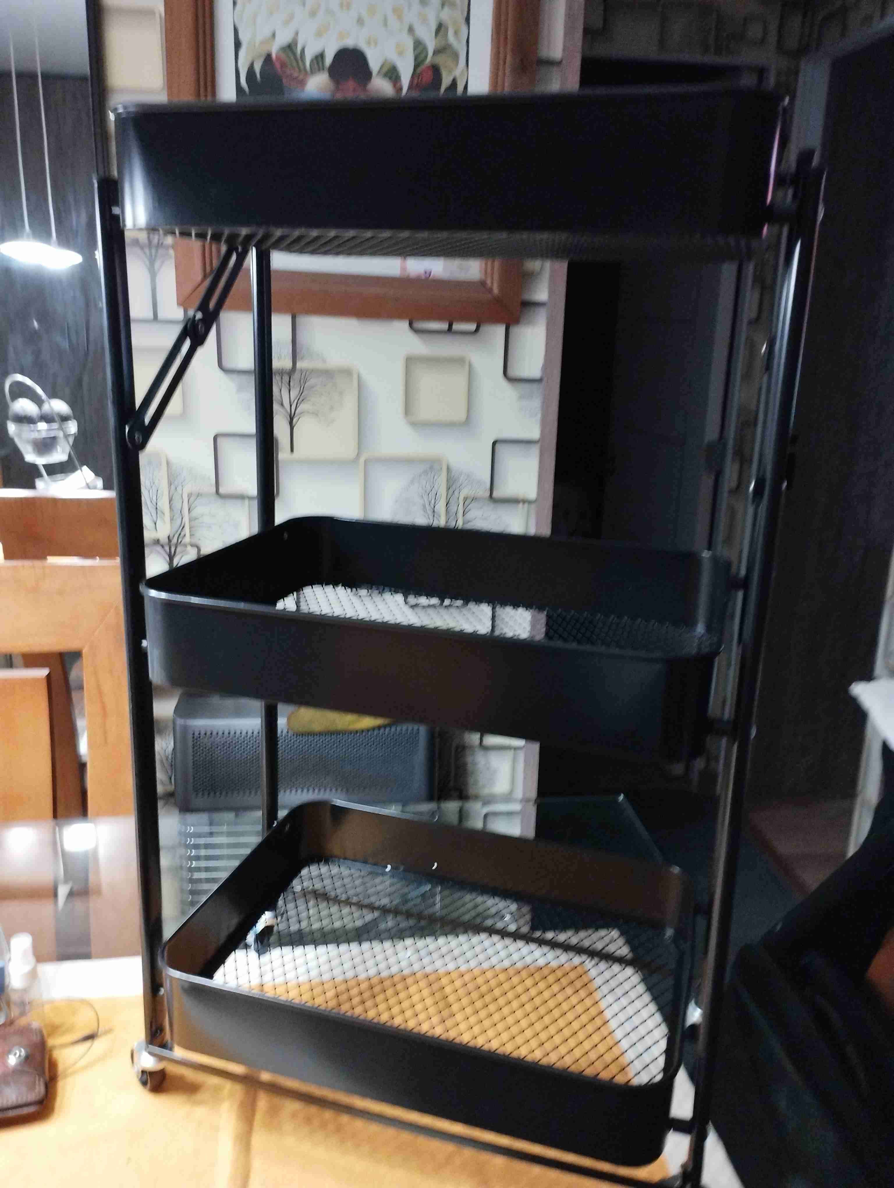 Estantería metálica negra plegable - miniatura 3