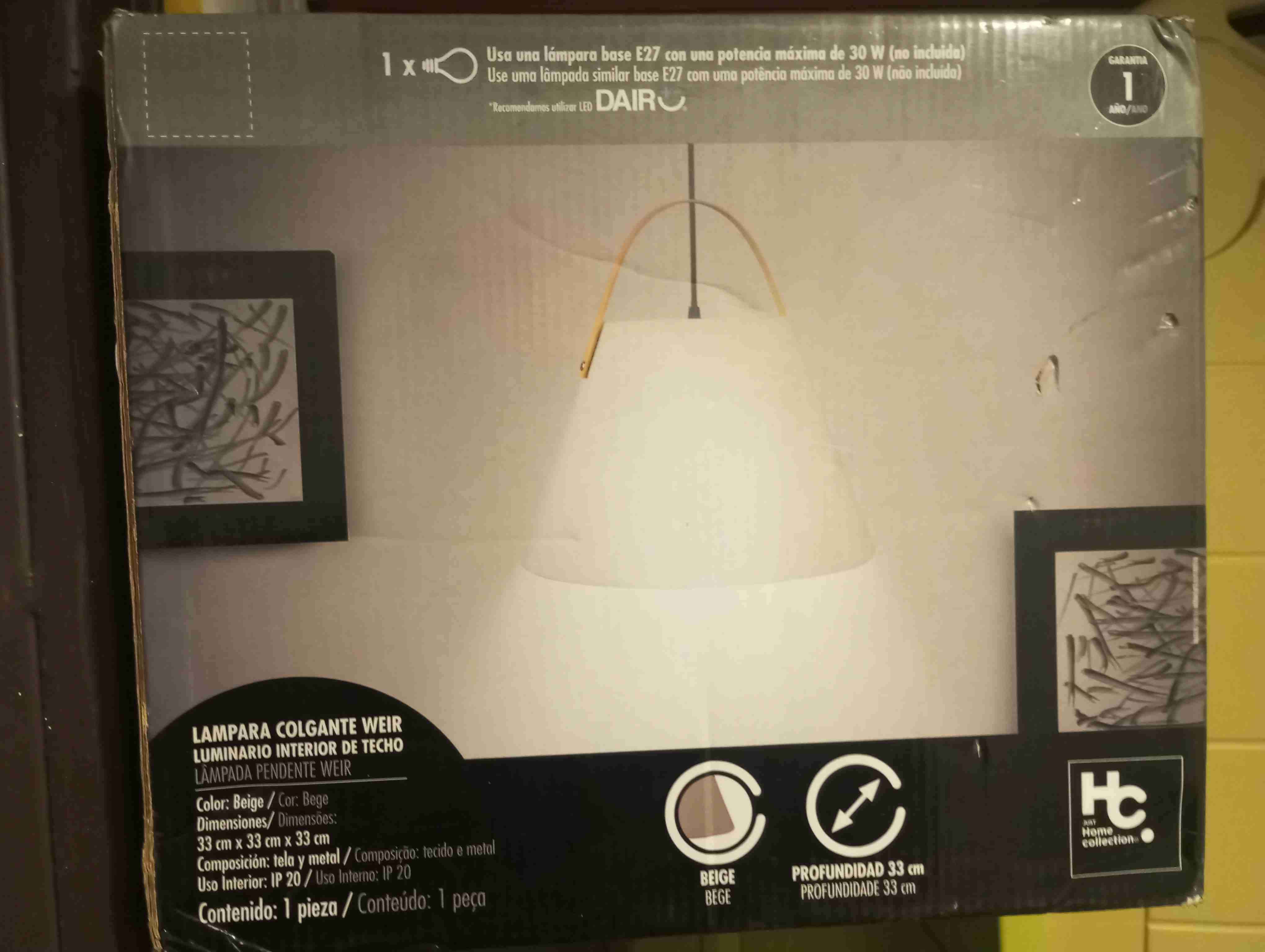 Lámpara colgante interior beige