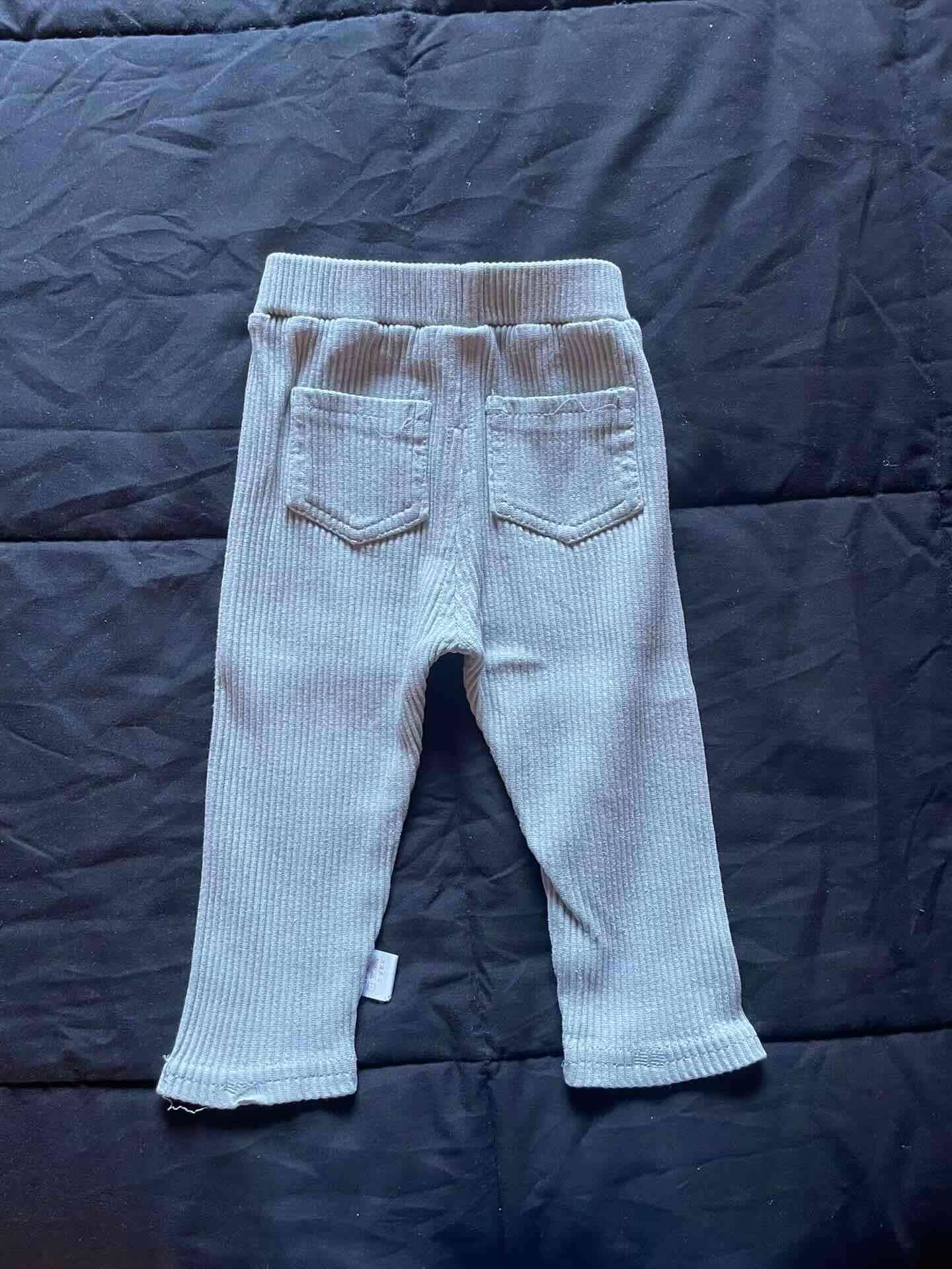 Pantalón bebé 6-9 meses verde claro - miniatura 2