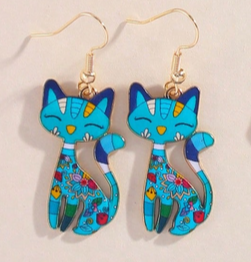 Aros colgantes gatitos multicolor - miniatura 3