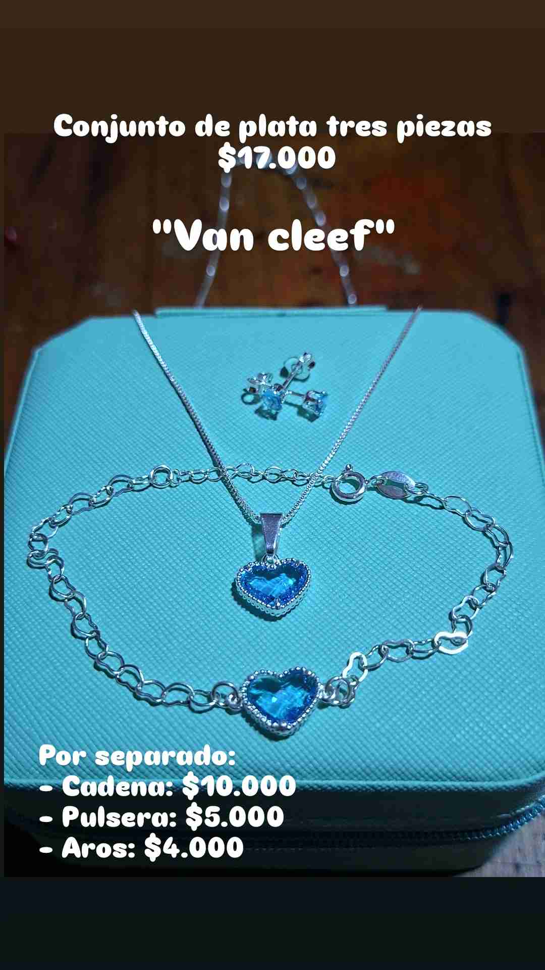 Conjunto de plata tres piezas