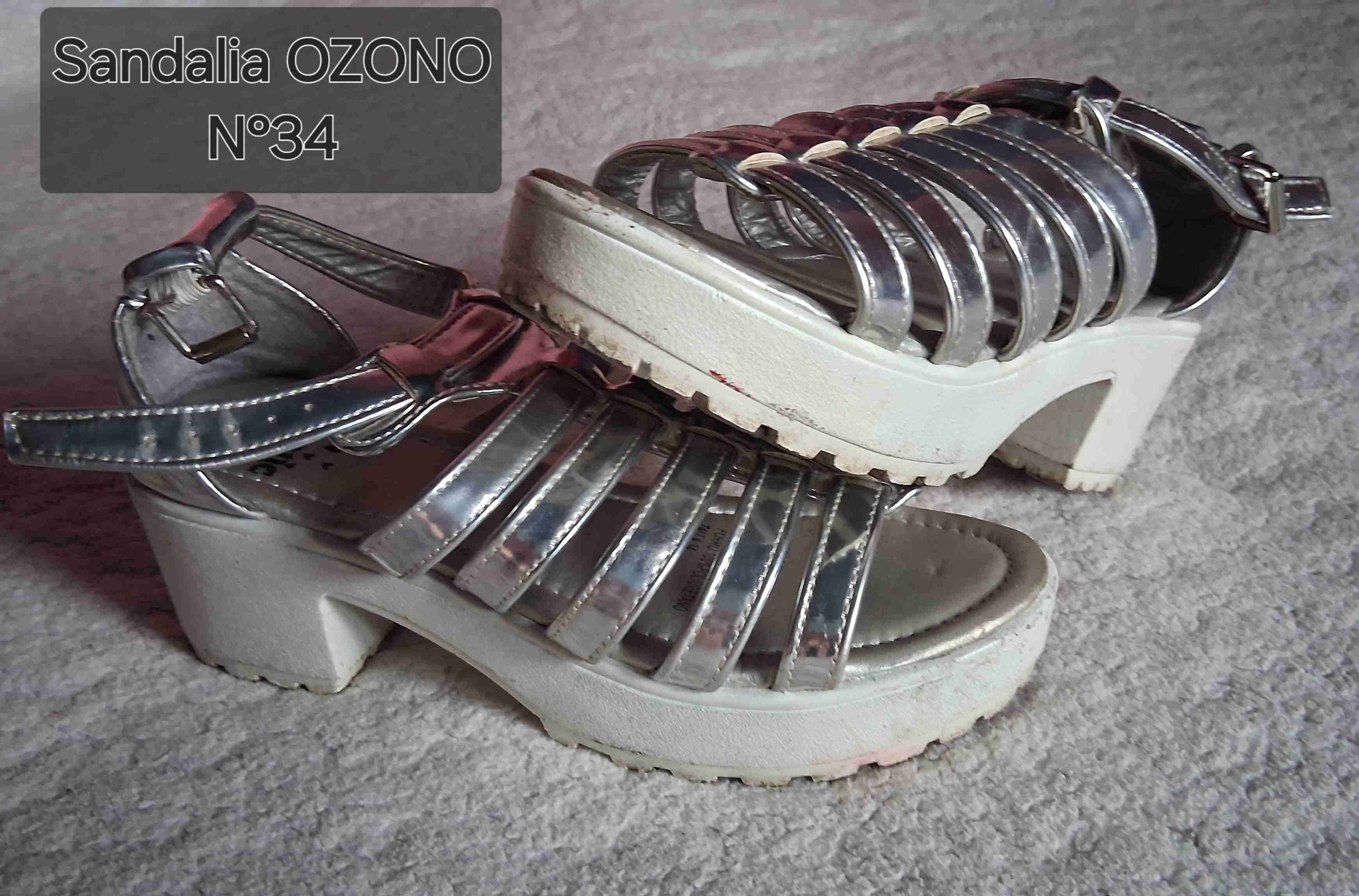 Sandalias Ozono plateadas talla 34