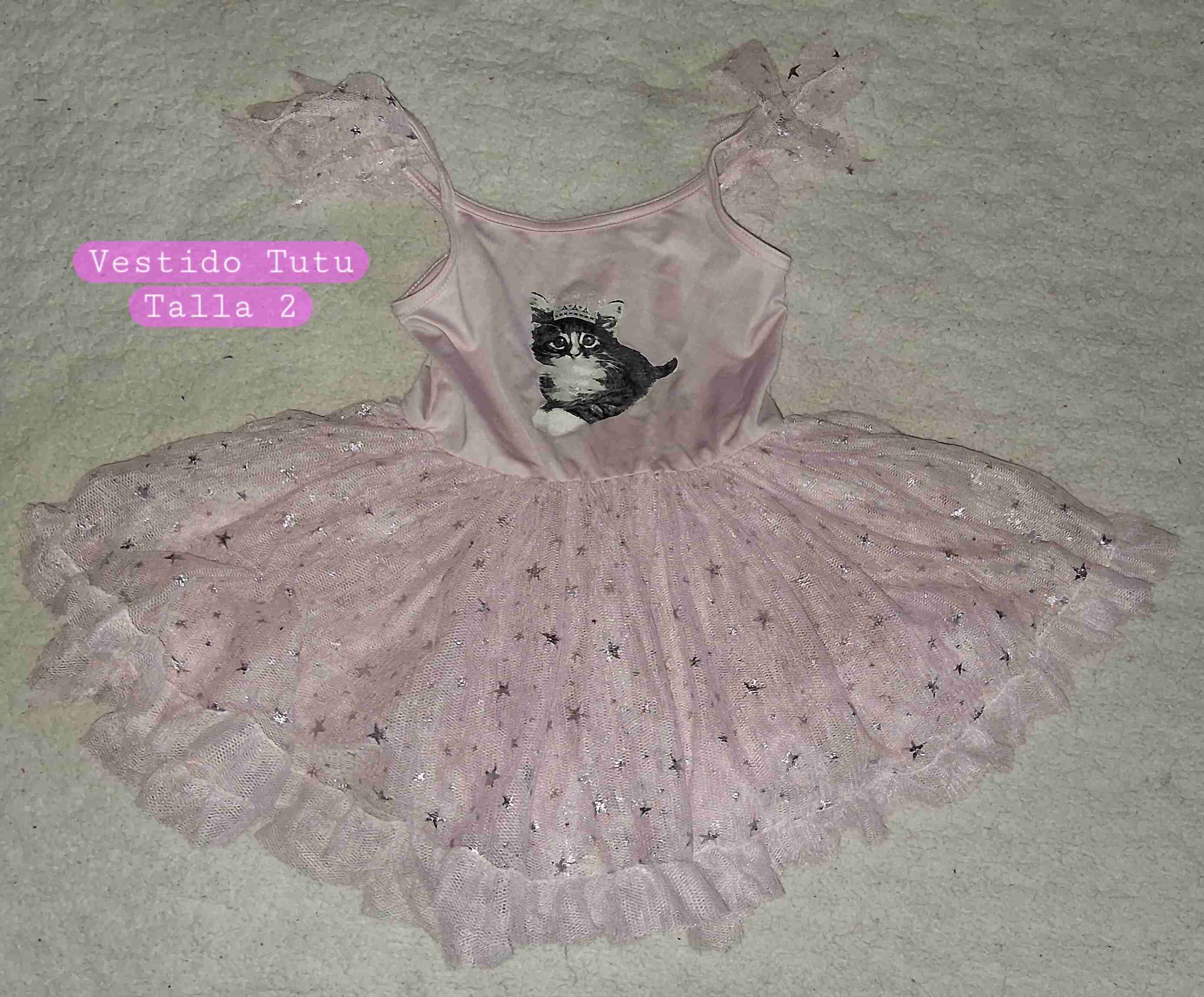 Vestido tutu rosado con gatito