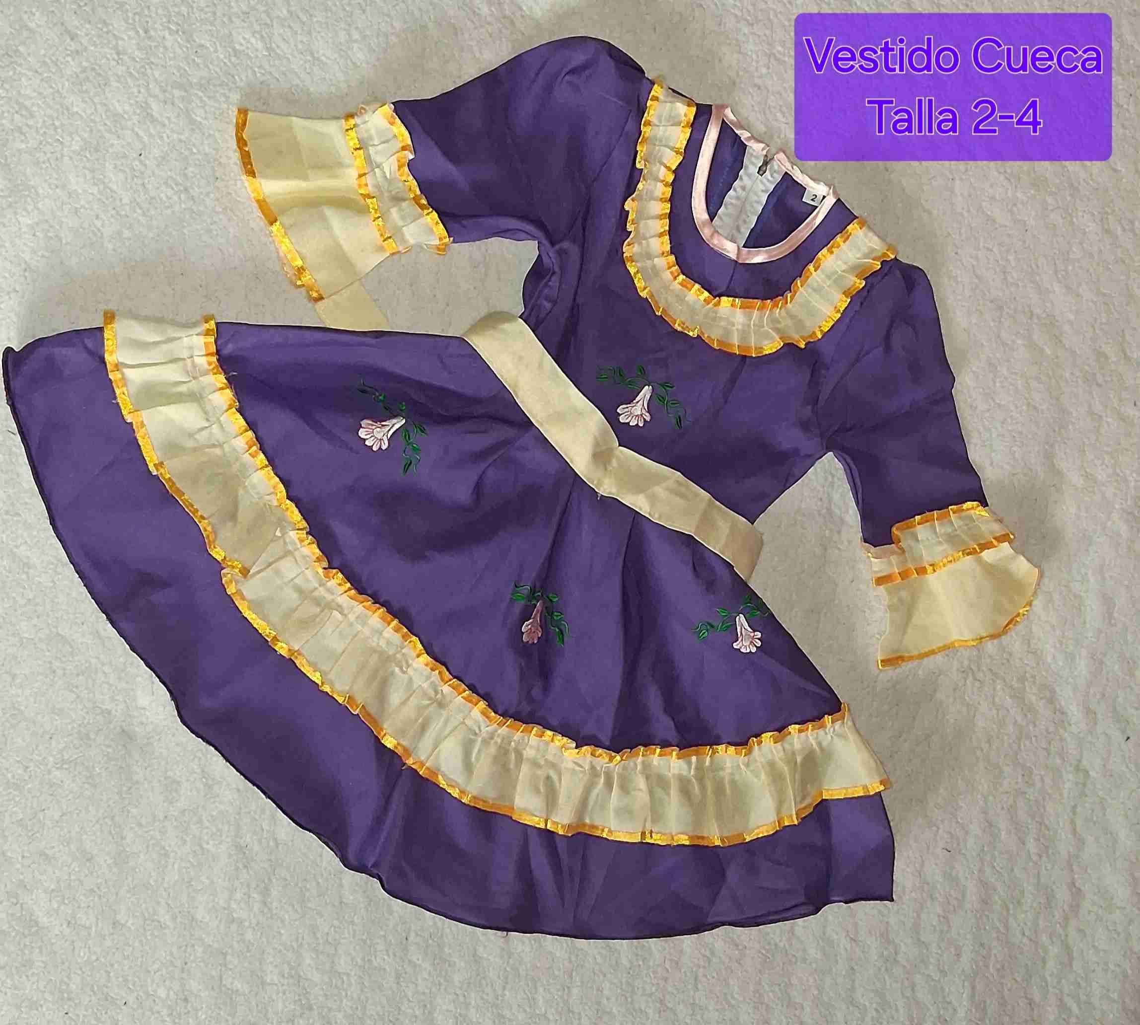 Vestido de cueca morado para niña