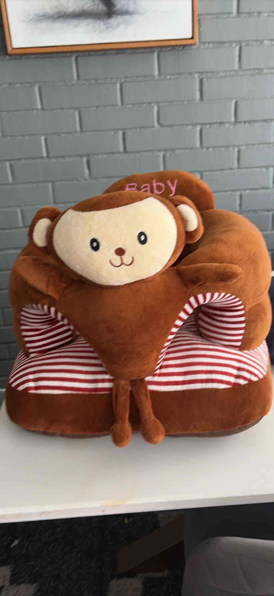 Asiento infantil de peluche marrón - miniatura 2