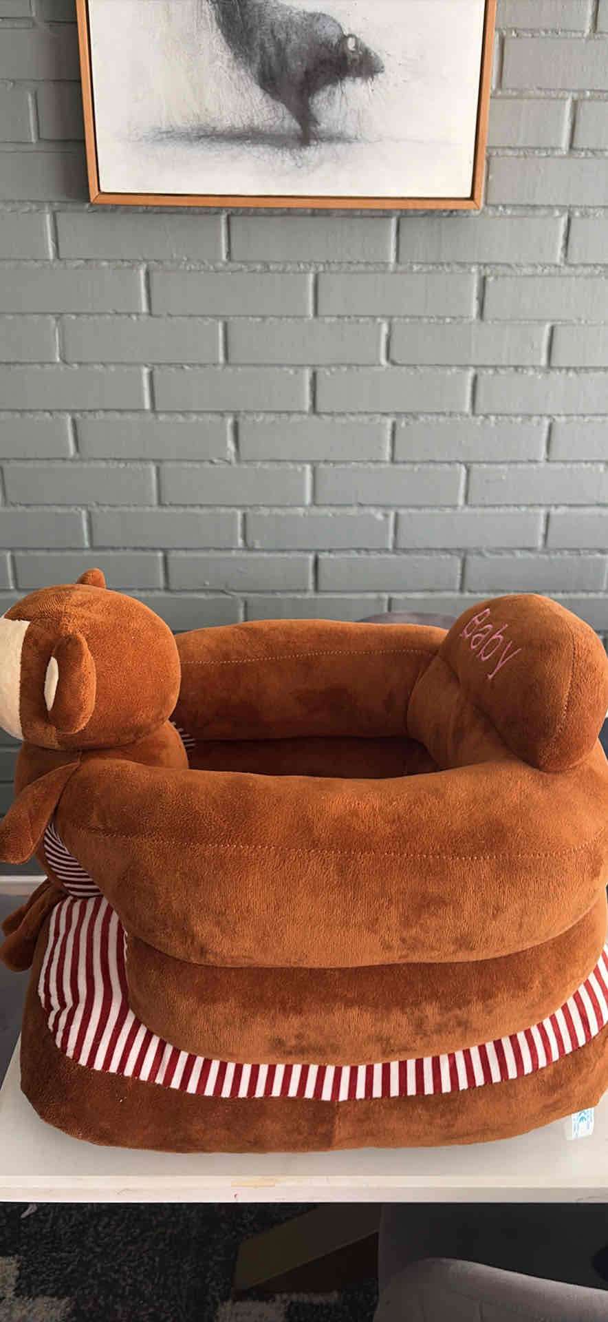 Asiento infantil de peluche marrón - miniatura 3