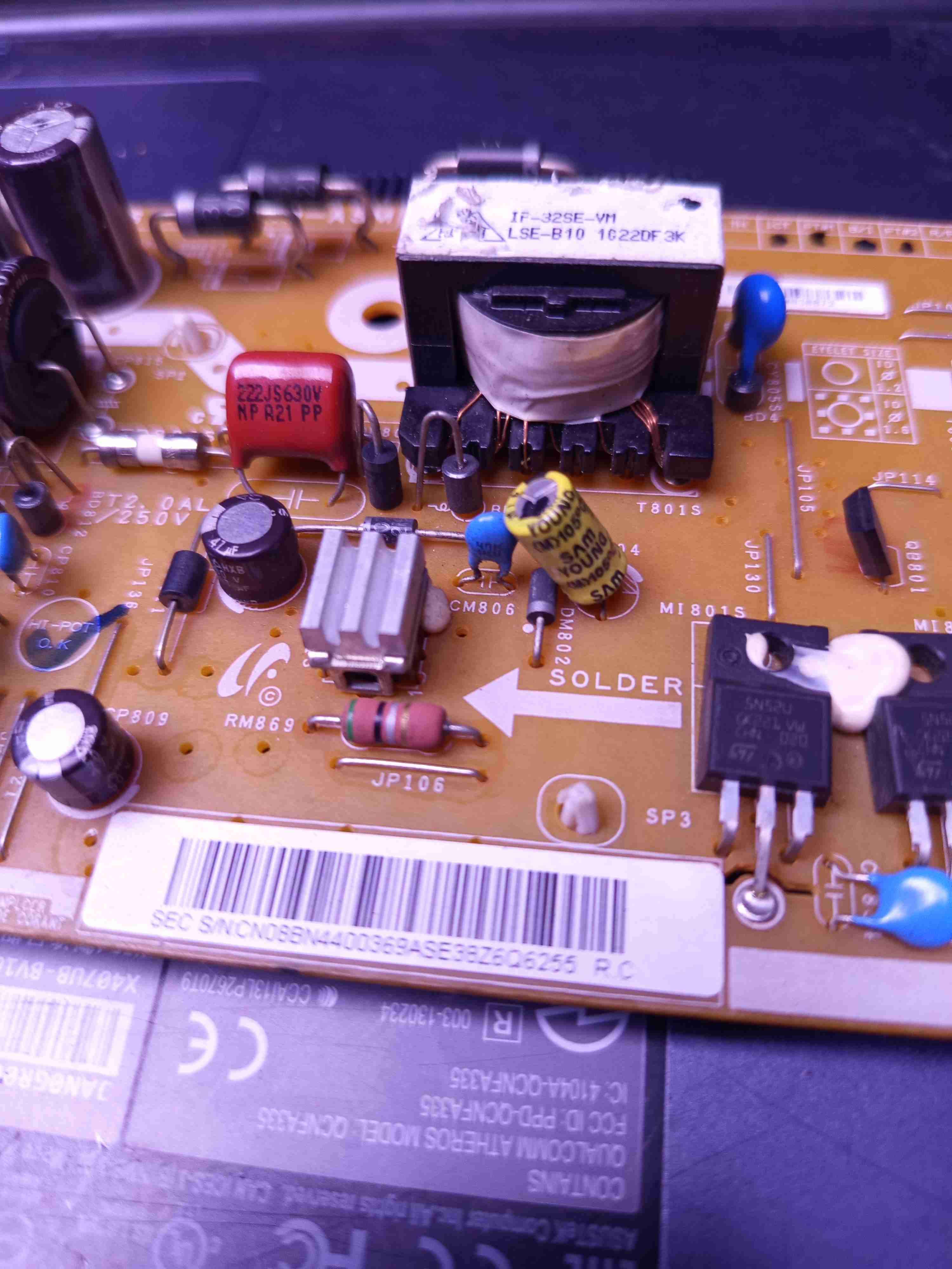 Fuente de poder tv Samsung model LN32C350D1D - miniatura 5